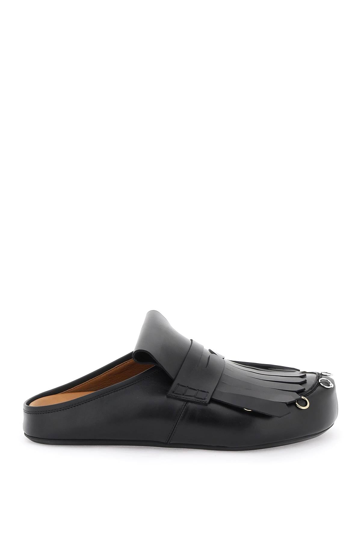 Marni leather clogs with bangs and piercings image 0