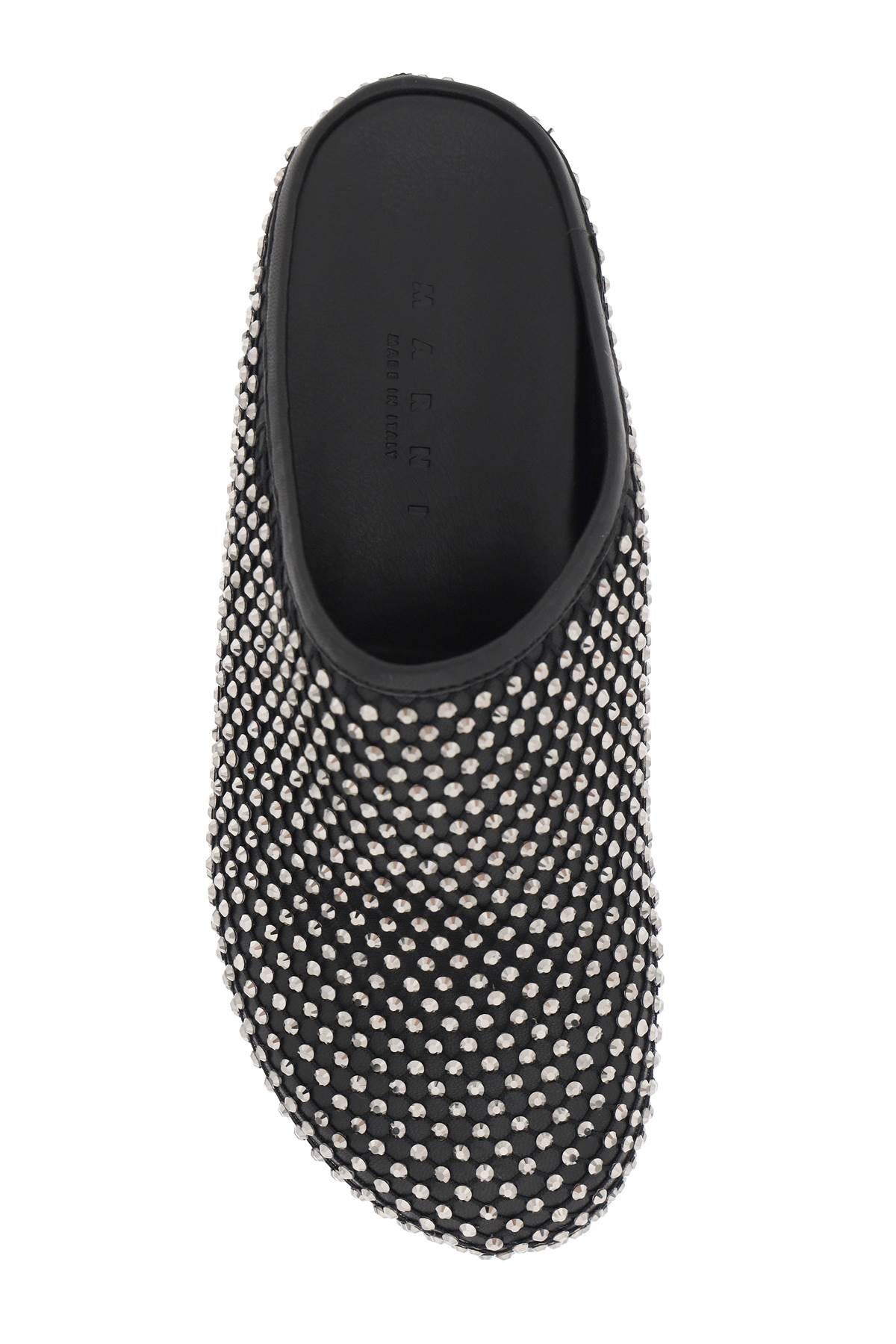 Marni leather fussbett clogs with rhinestones image 1