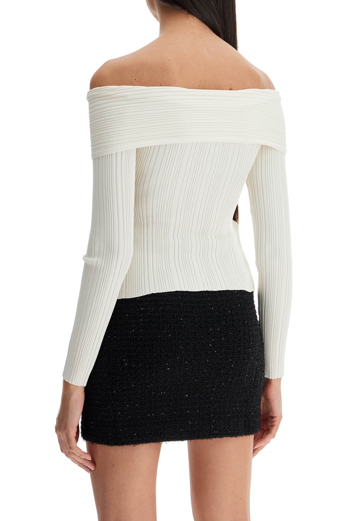 Self-Portrait Ribbed Knit Off-Shoulder Top image 2