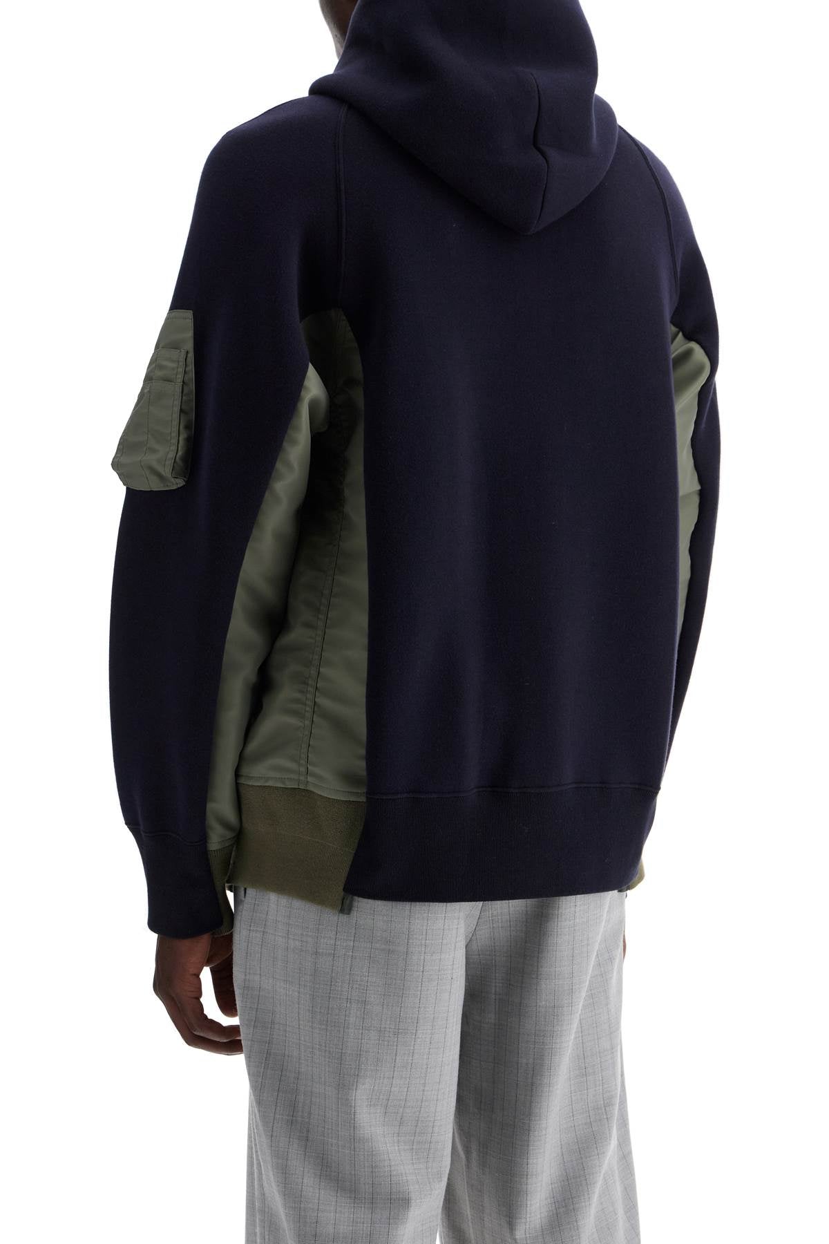 Sacai layered effect sweatshirt style bomber image 2