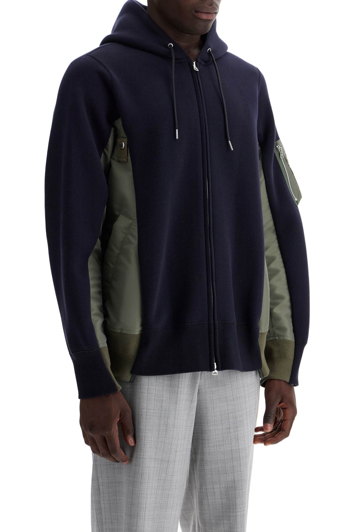 Sacai layered effect sweatshirt style bomber image 1