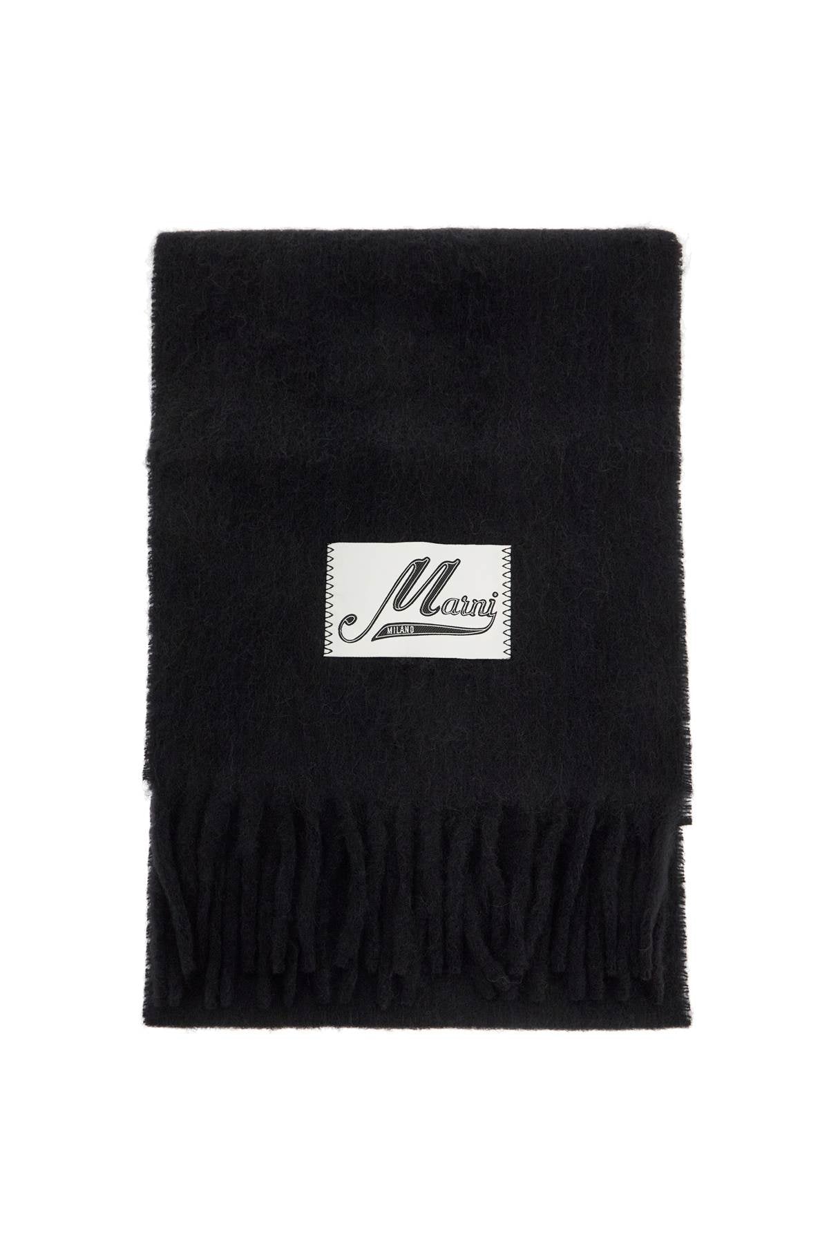 Marni Brushed Alpaca Scarf with Fringes image 0