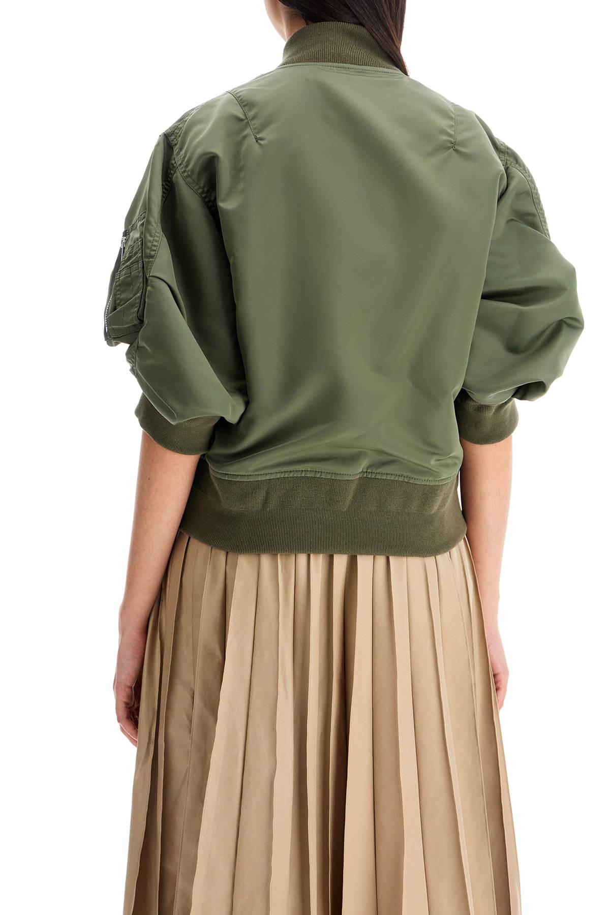 Sacai Draped Short-Sleeve Bomber Jacket image 2