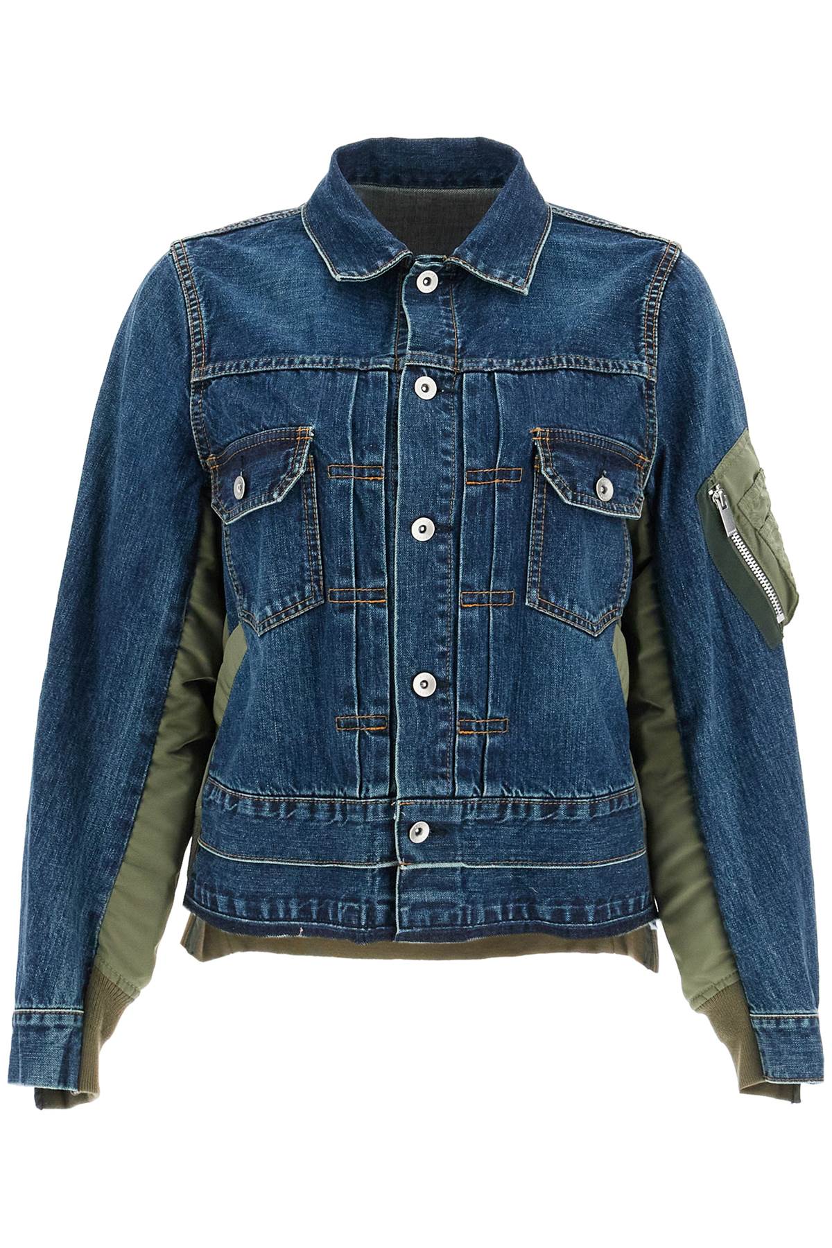 Sacai denim and nylon jacket for men image 0