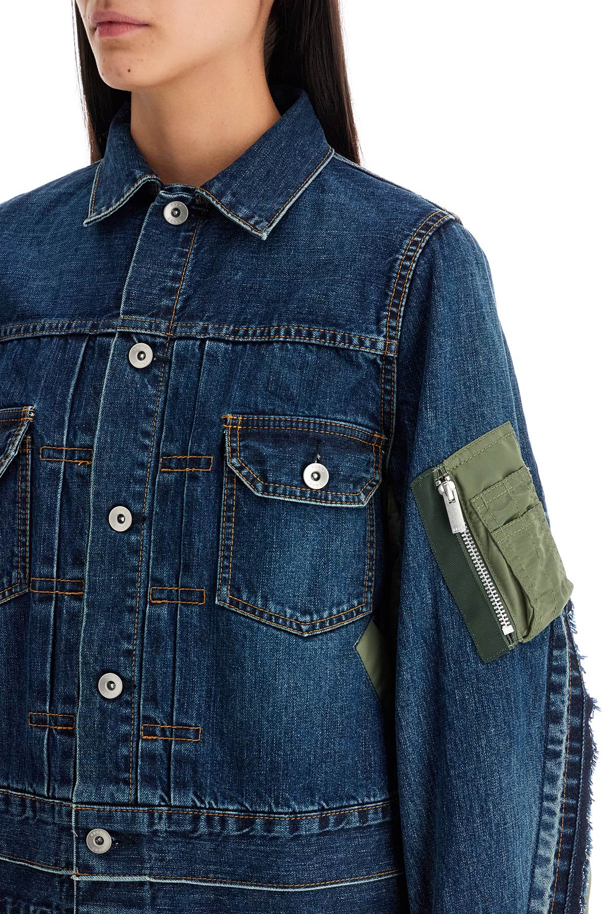 Sacai denim and nylon jacket for men image 3