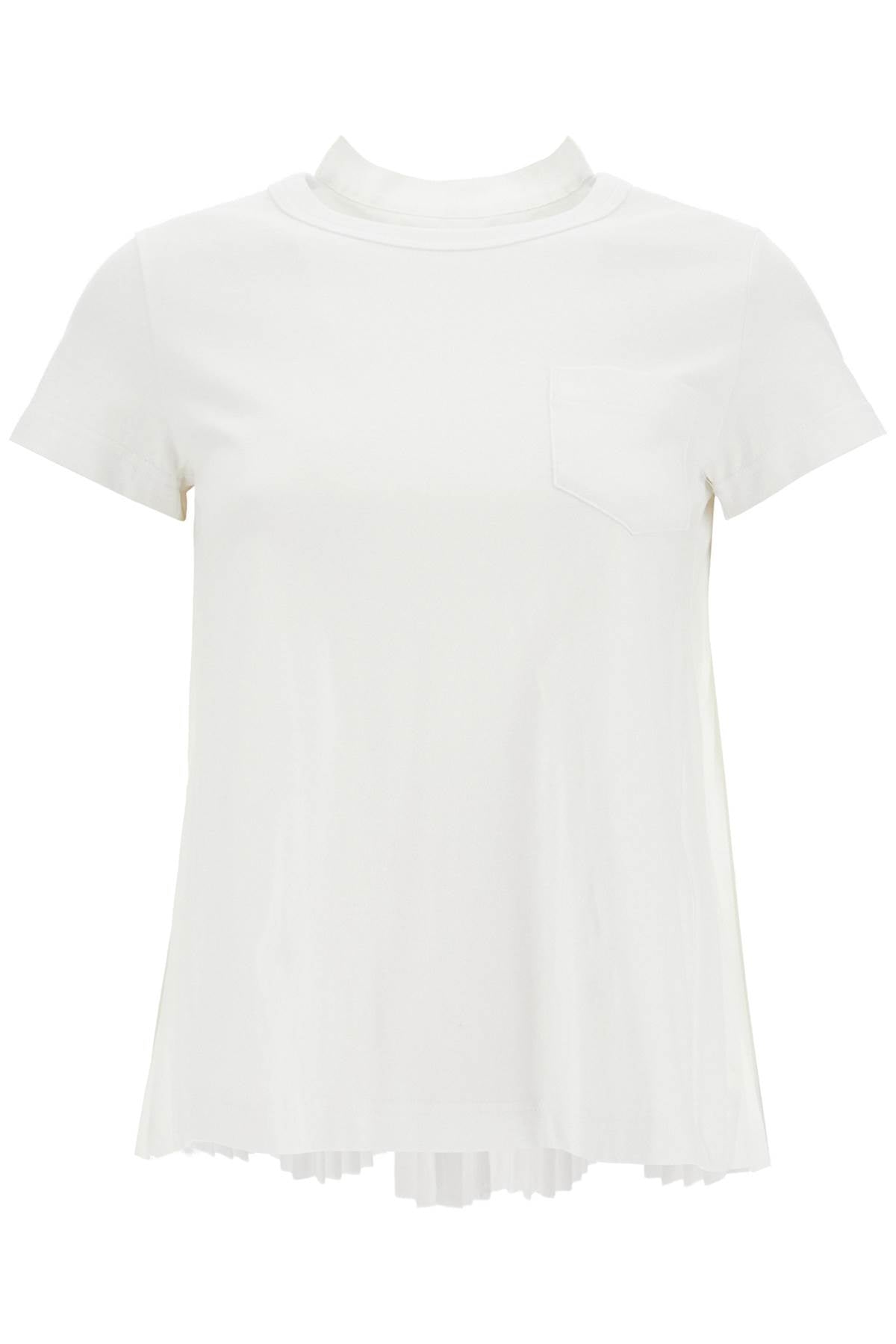 Sacai Women's Pleated Back Cotton Jersey T-Shirt image 0