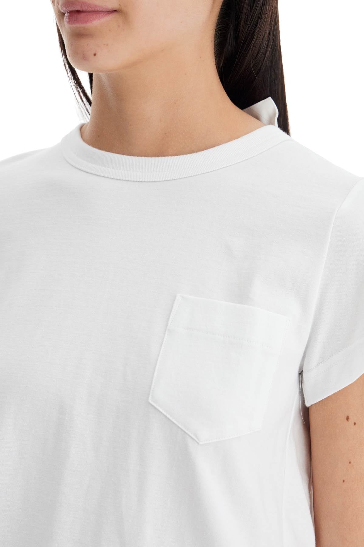 Sacai Women's Pleated Back Cotton Jersey T-Shirt image 3