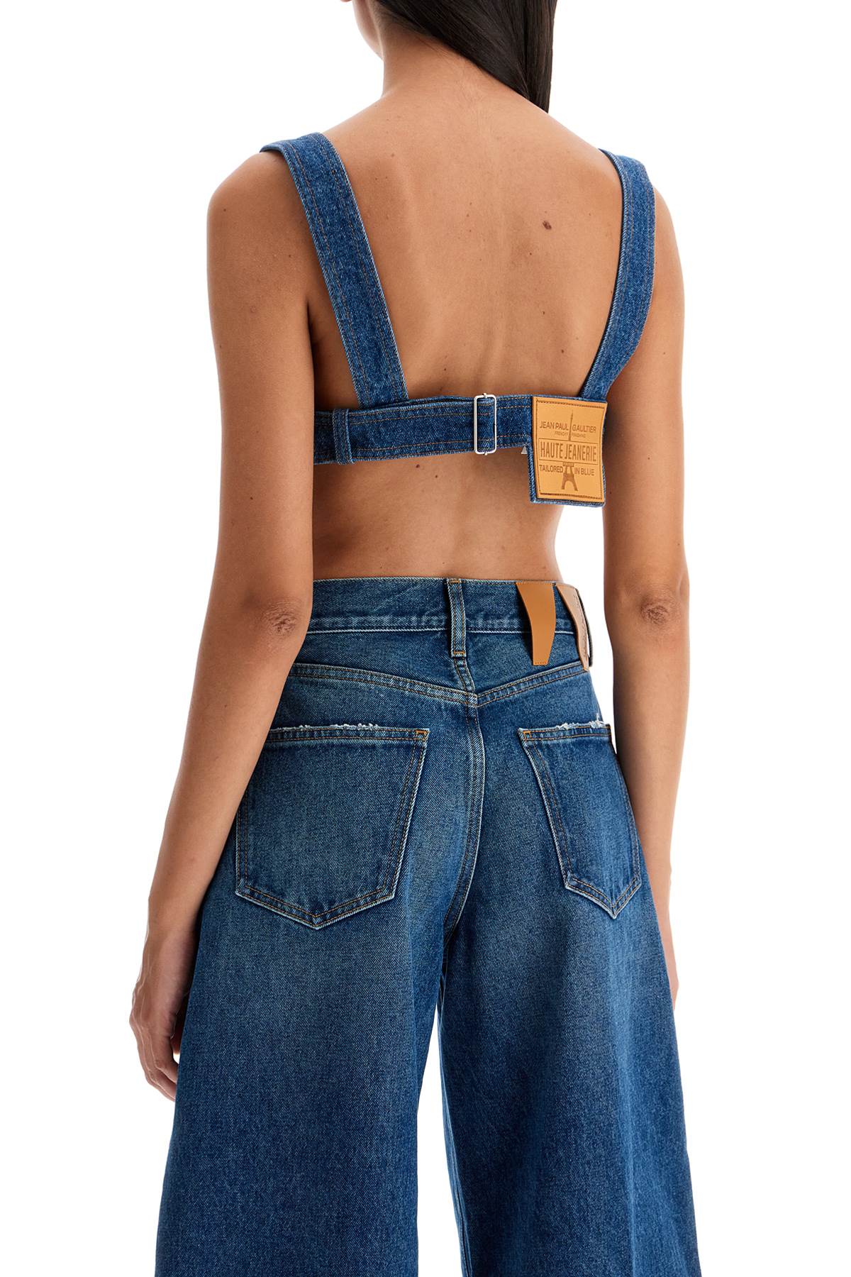 Jean Paul Gaultier Denim Bralette Top with Buckles image 2