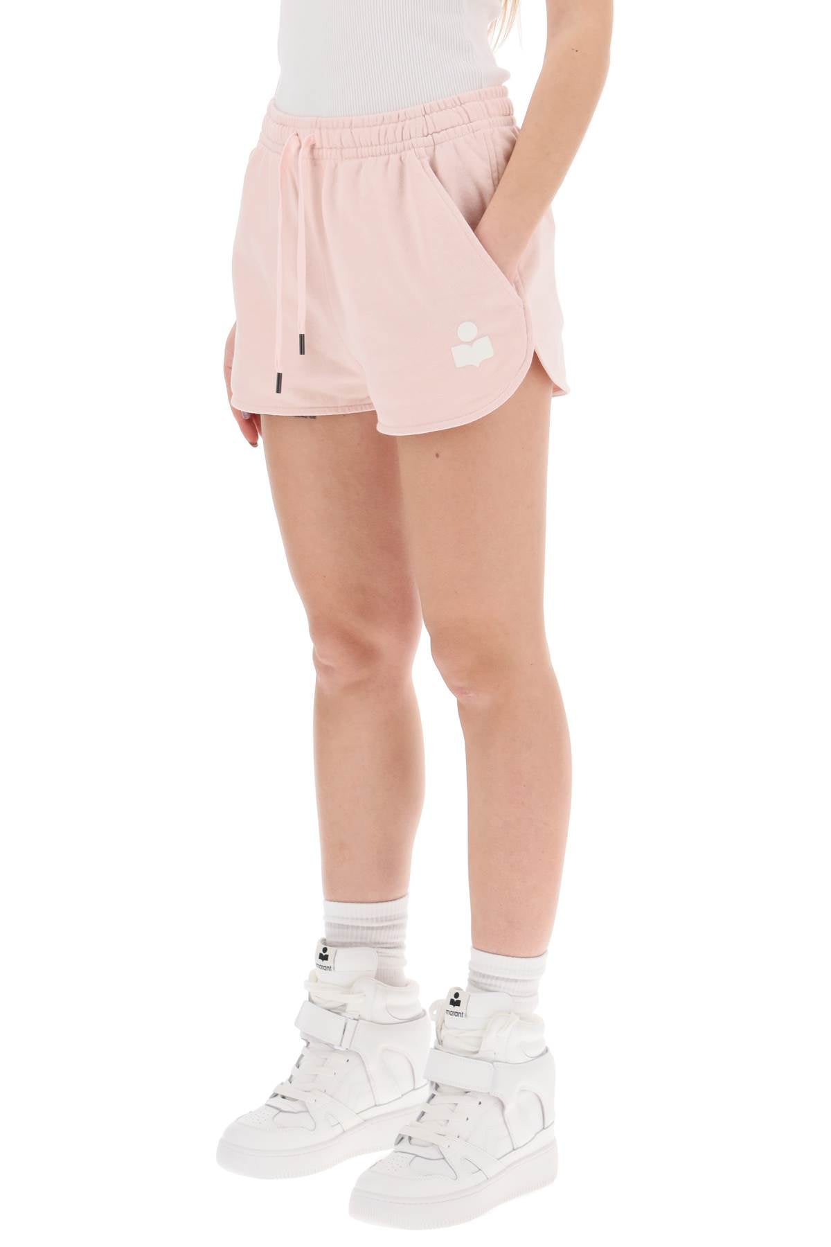 Isabel Marant Etoile Mifa Flocked Logo Sports Shorts image 3