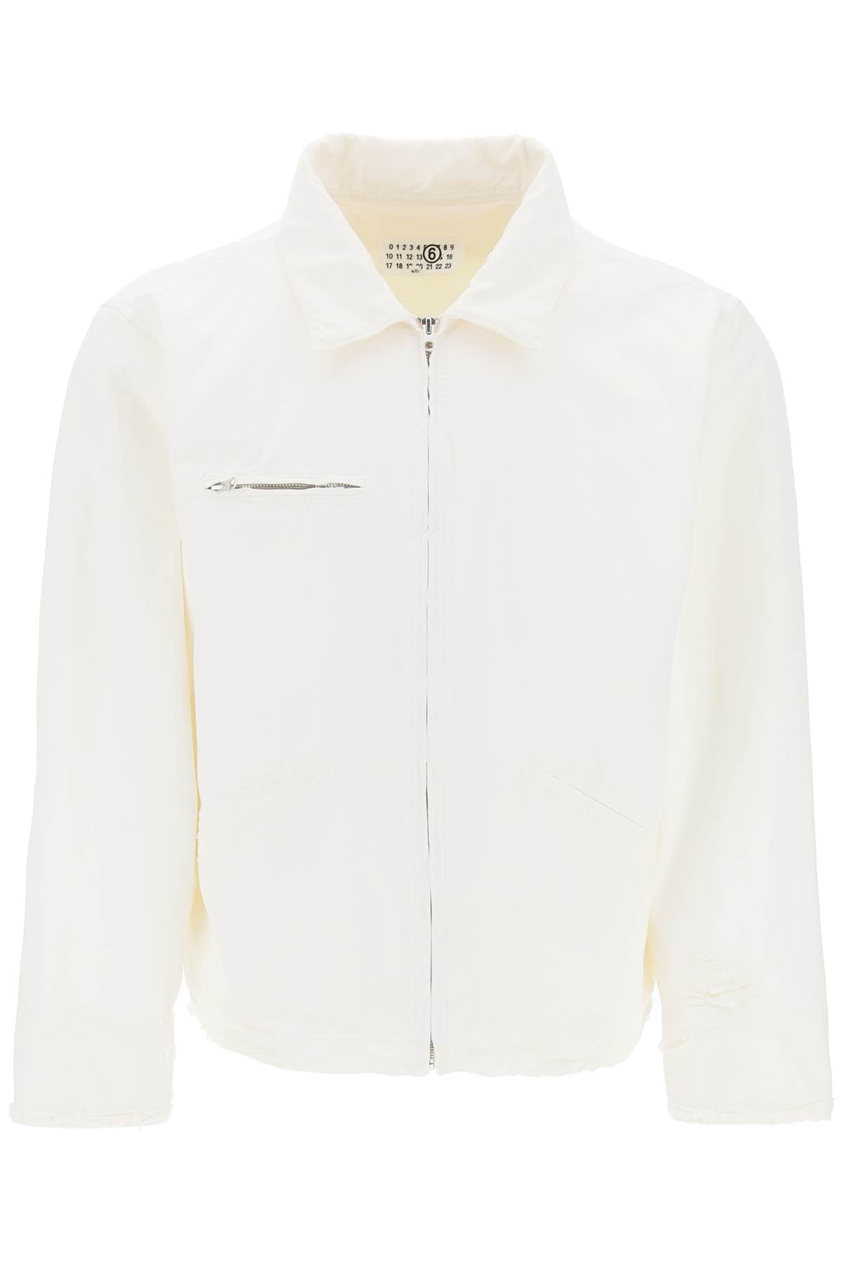 MM6 Maison Margiela Distressed Cotton Canvas Jacket image 0