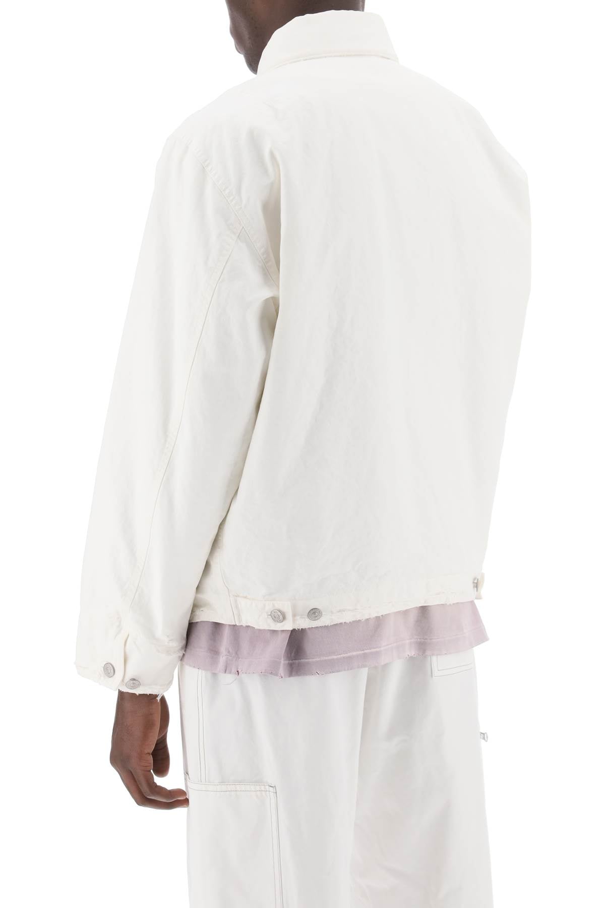 MM6 Maison Margiela Distressed Cotton Canvas Jacket image 2