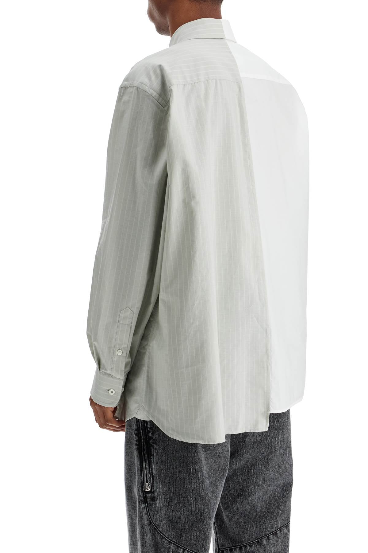 MM6 Maison Margiela Asymmetric Numeric Print Cotton Poplin Shirt image 2