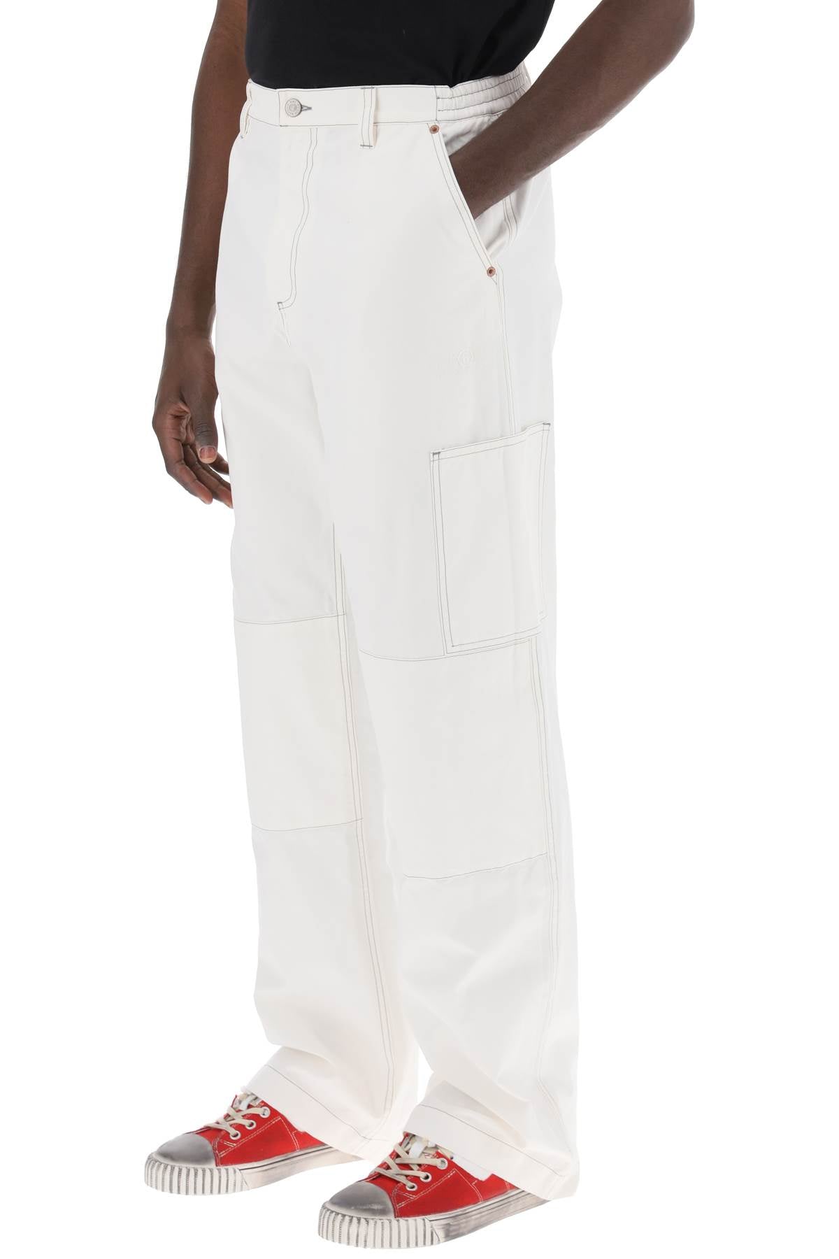 MM6 Maison Margiela wide cotton canvas trousers for men or women image 3