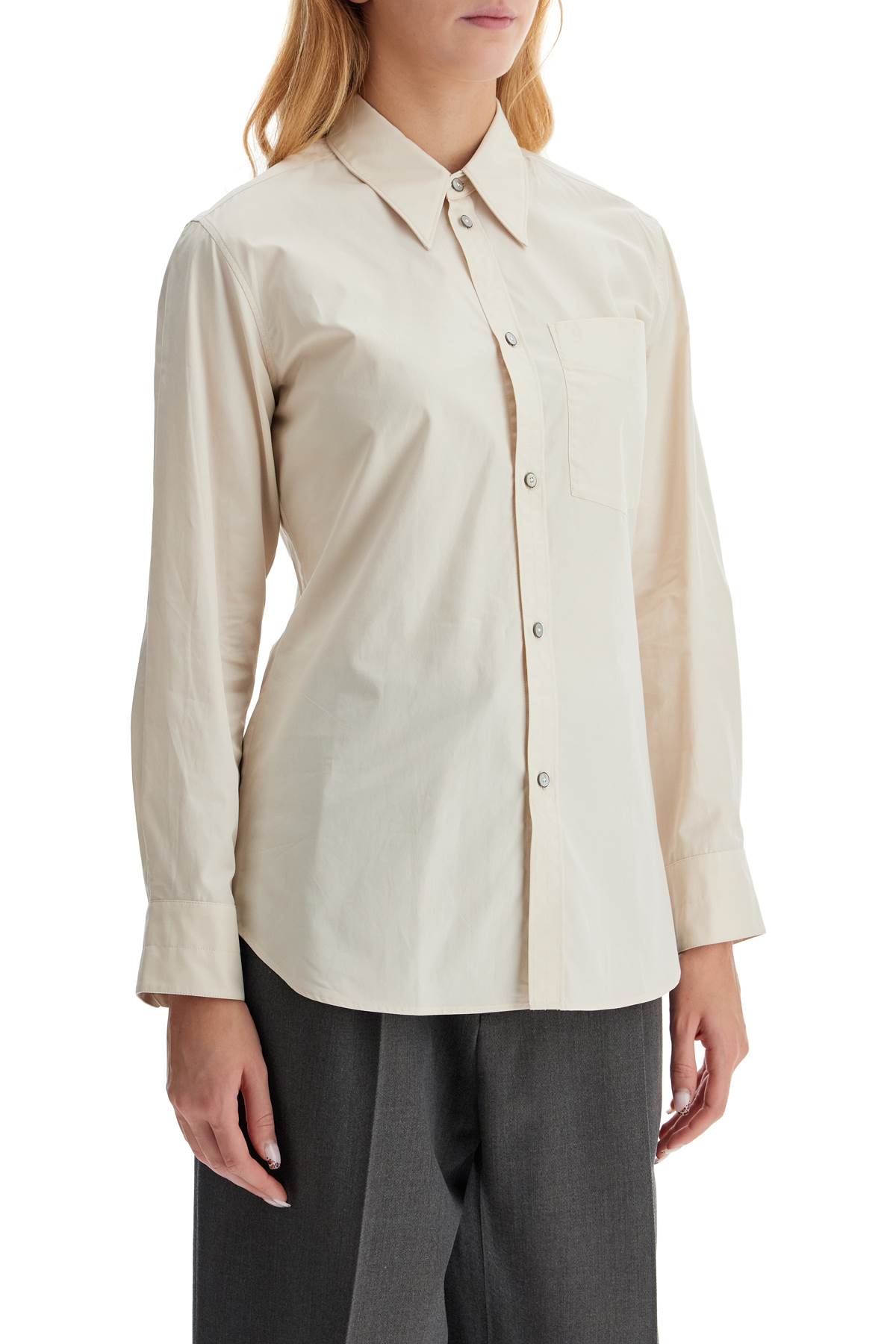 Lemaire Long-Sleeve Crinkled Cotton Poplin Shirt image 1