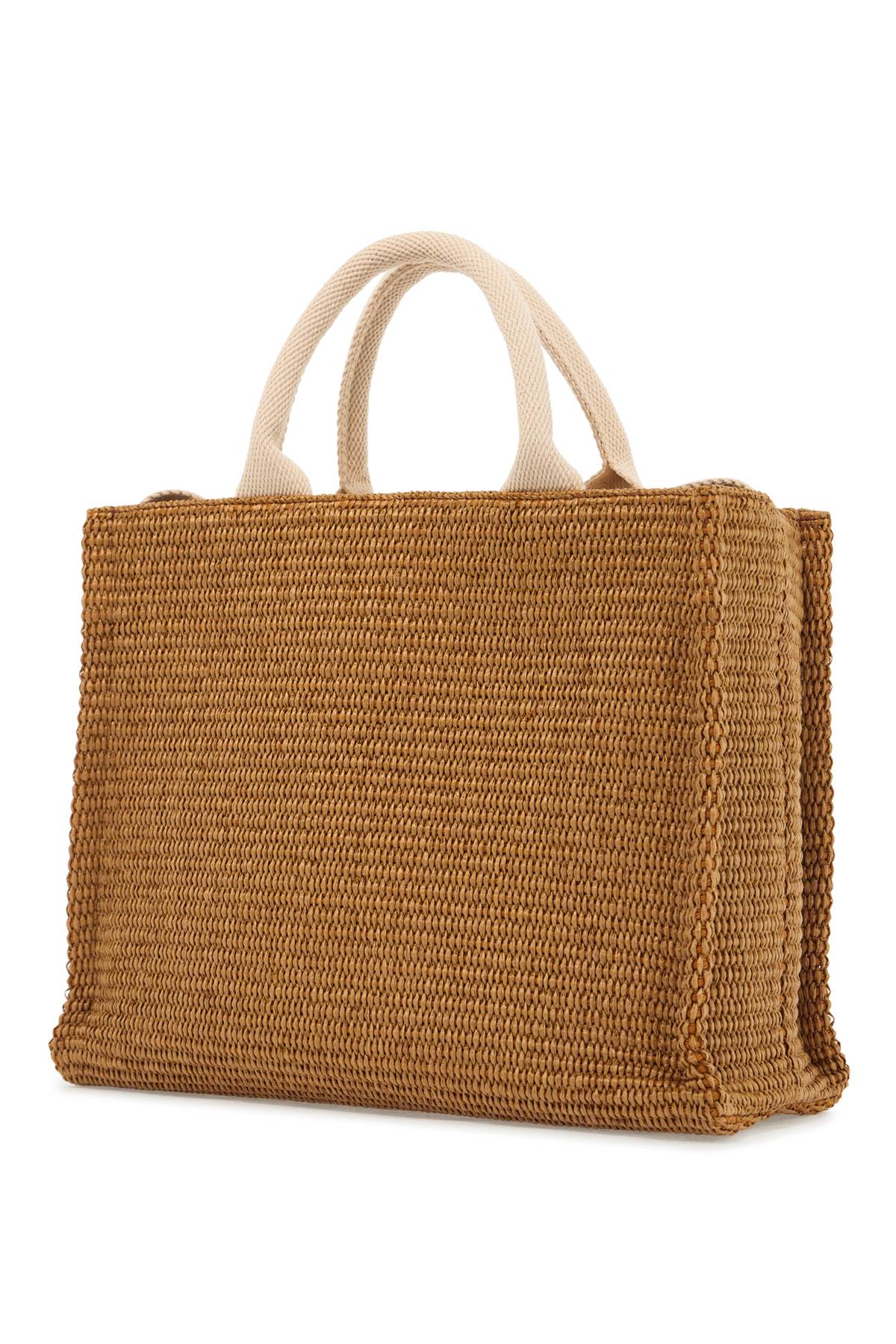 Marni Raffia-Effect Canvas Small Tote Bag image 1