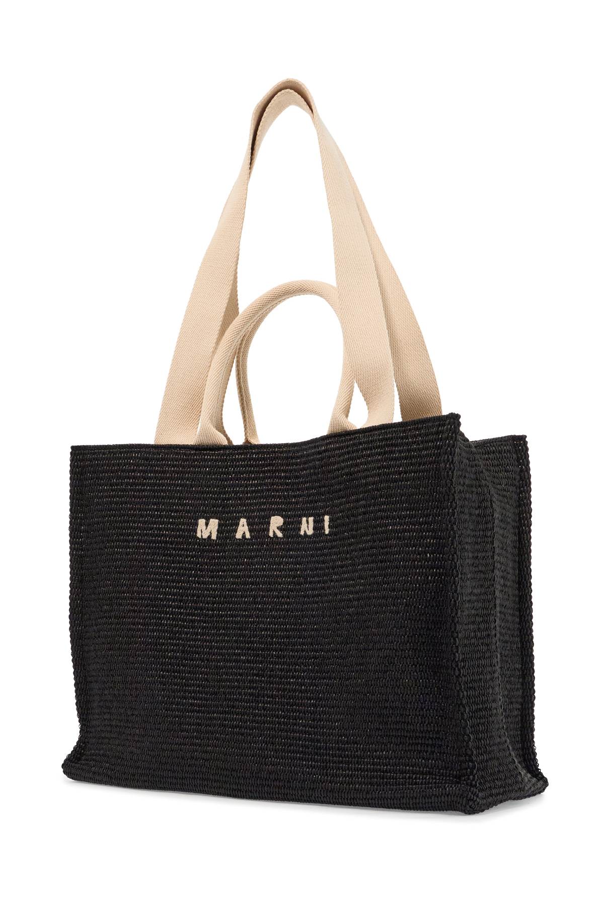 Marni Raffia Tote Bag with Double Cotton Ribbon Handles image 2