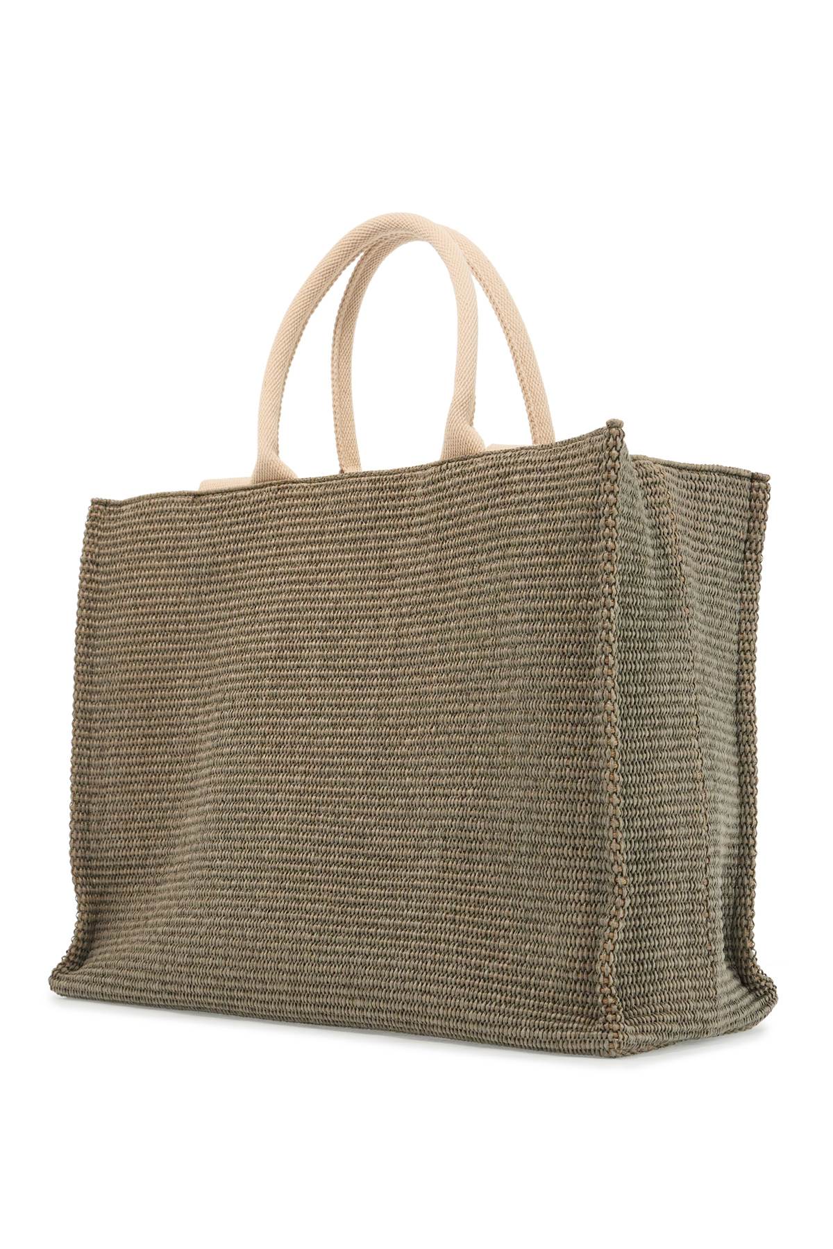 Marni Large Raffia Tote Bag with Cotton Ribbon Handles image 1