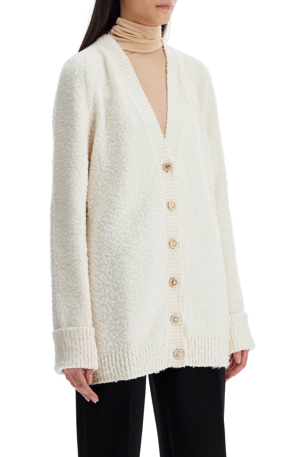 Maison Margiela Oversized Distressed Cotton Blend Cardigan image 1