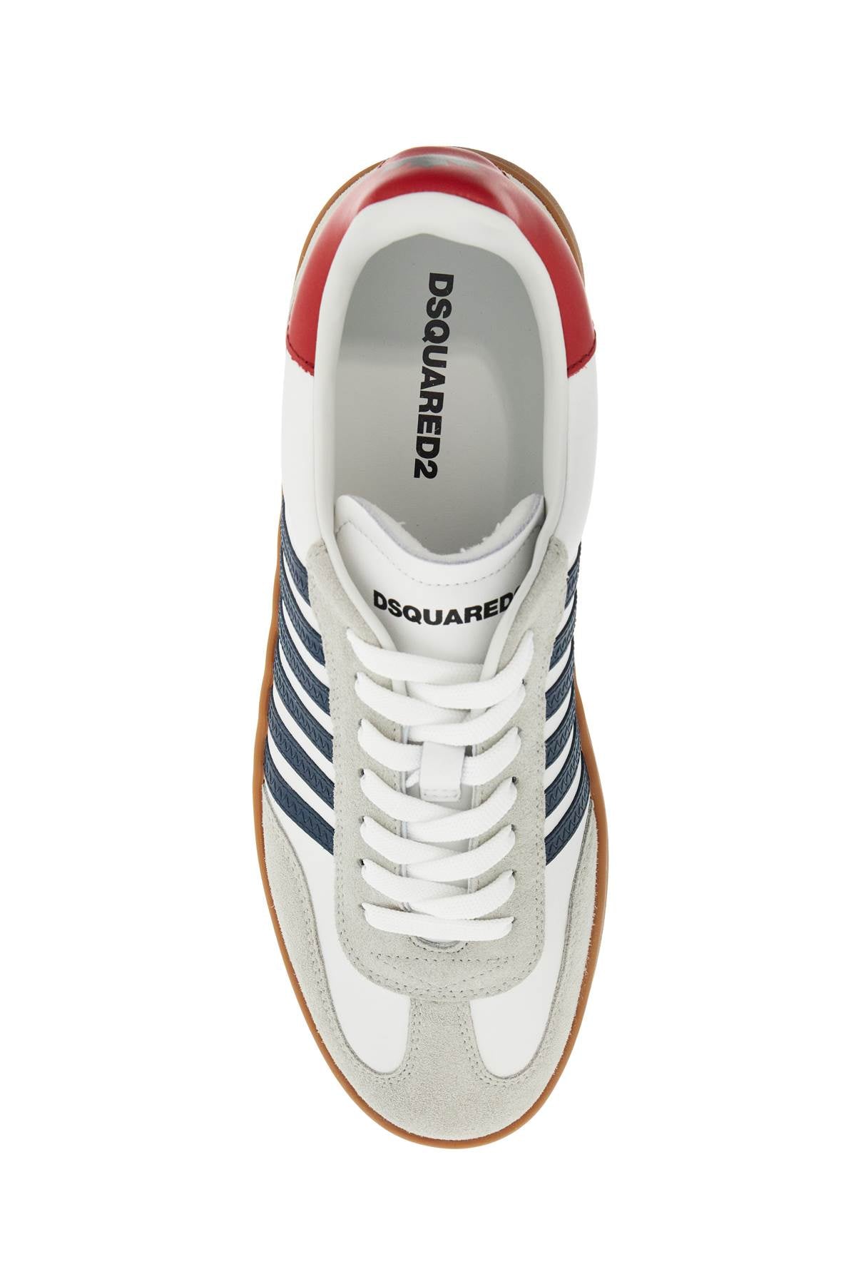 DSQUARED2 Boxer Leather Sneakers with Suede Details image 1