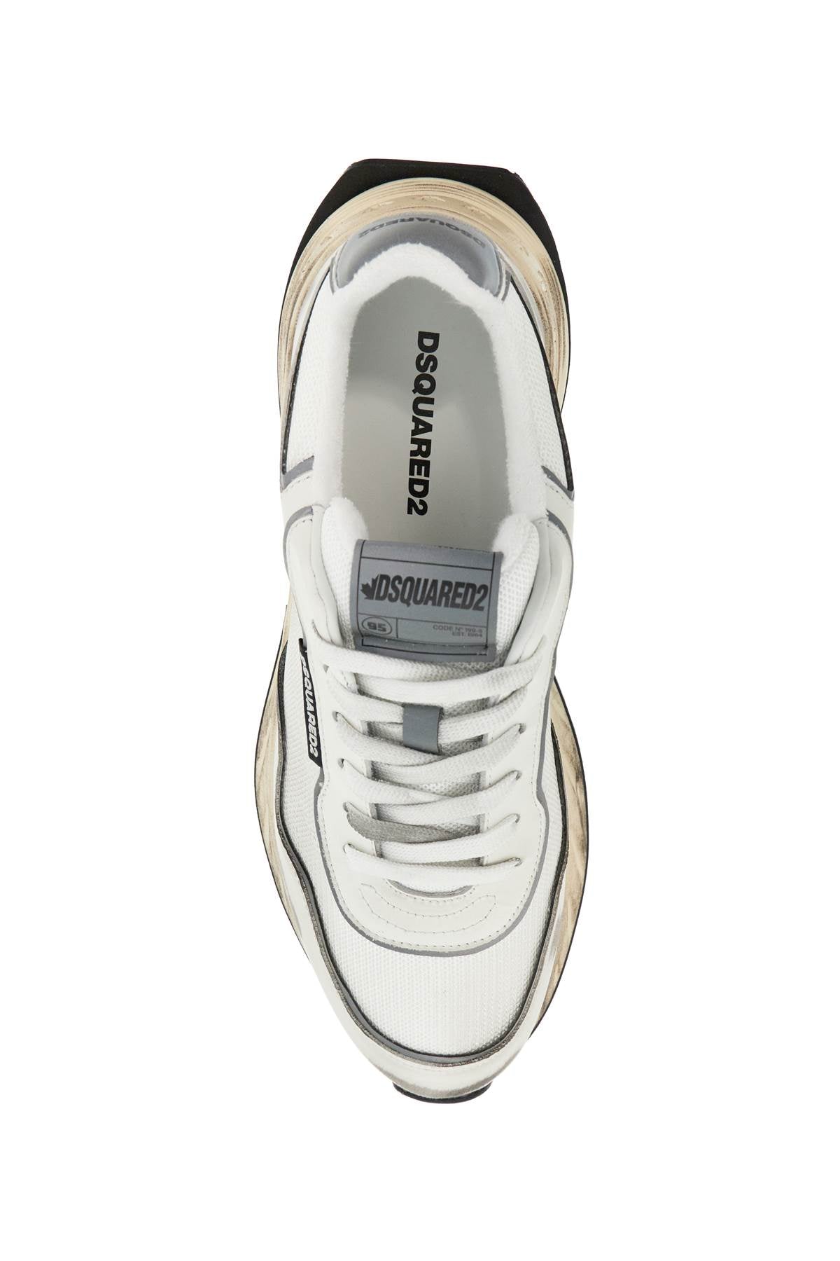 DSQUARED2 Sprinter Sneakers: Vintage-Effect Leather and Mesh image 1