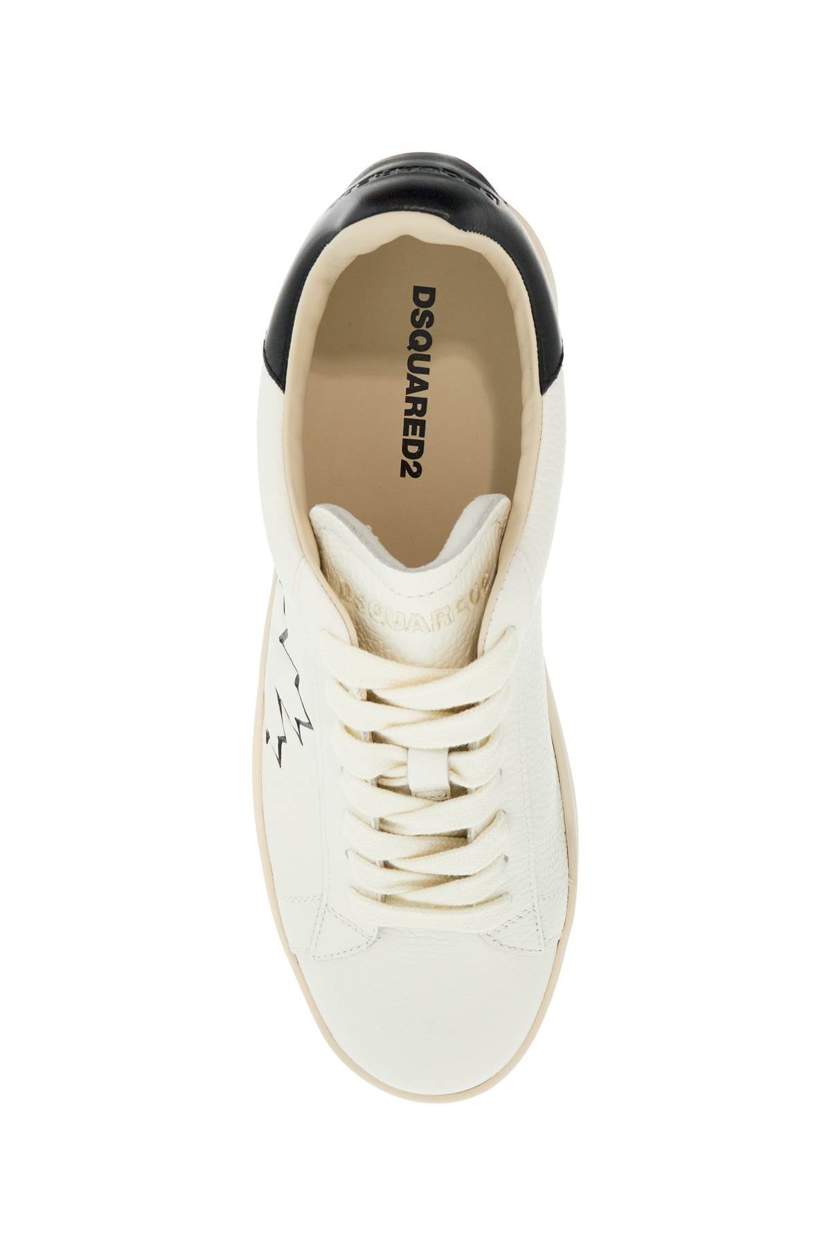 DSQUARED2 Boxer Sneakers - Hammered Leather - Maple Leaf Detail image 1