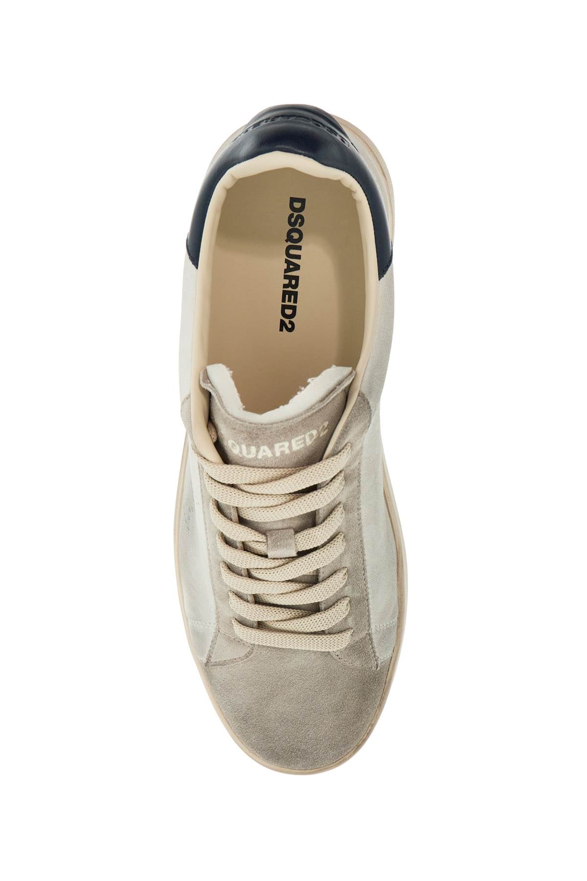 DSQUARED2 Boxer Sneakers: Vintage Leather Sneakers with Maple Leaf Detail image 1