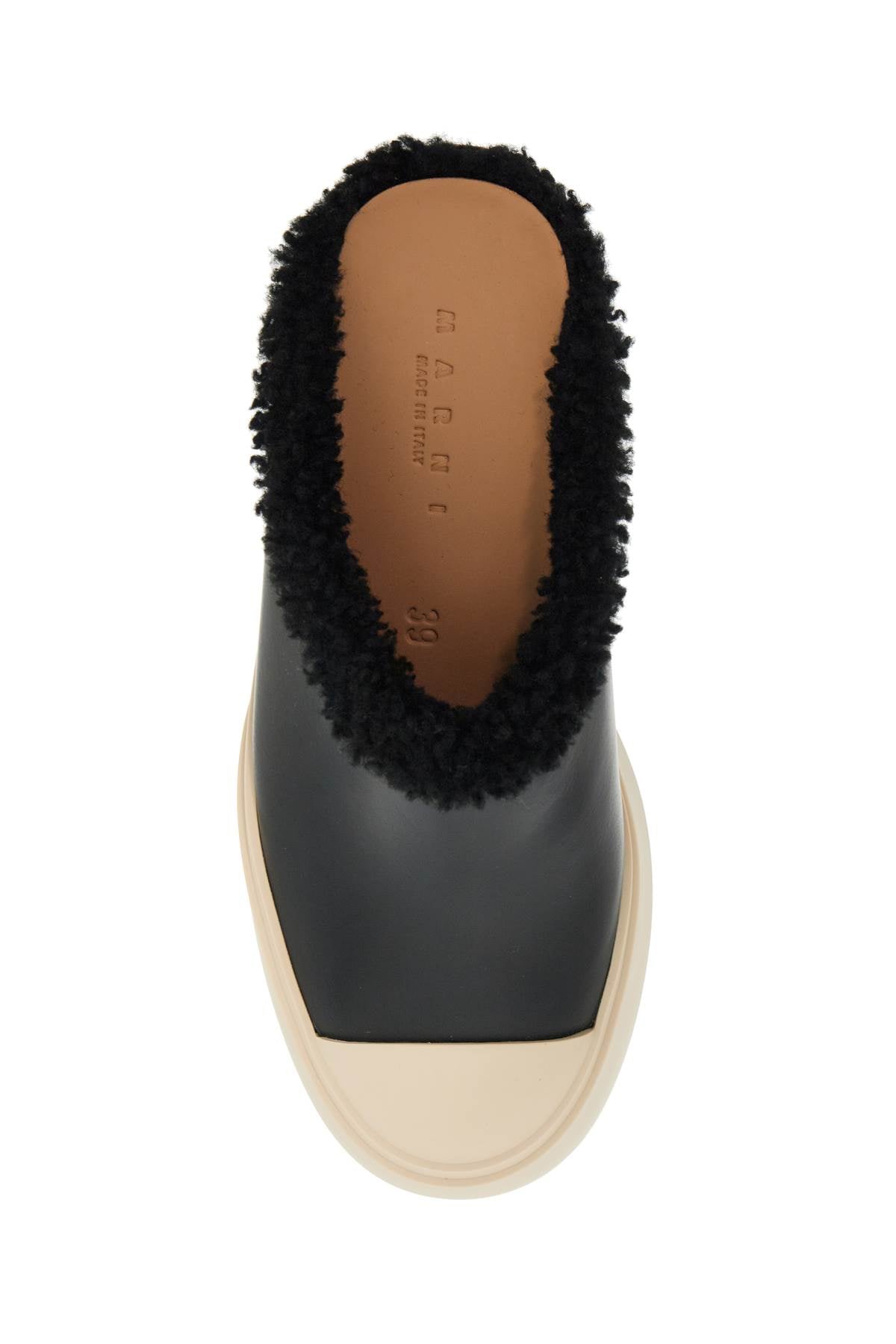 Marni Pablo Leather and Shearling Clogs image 1