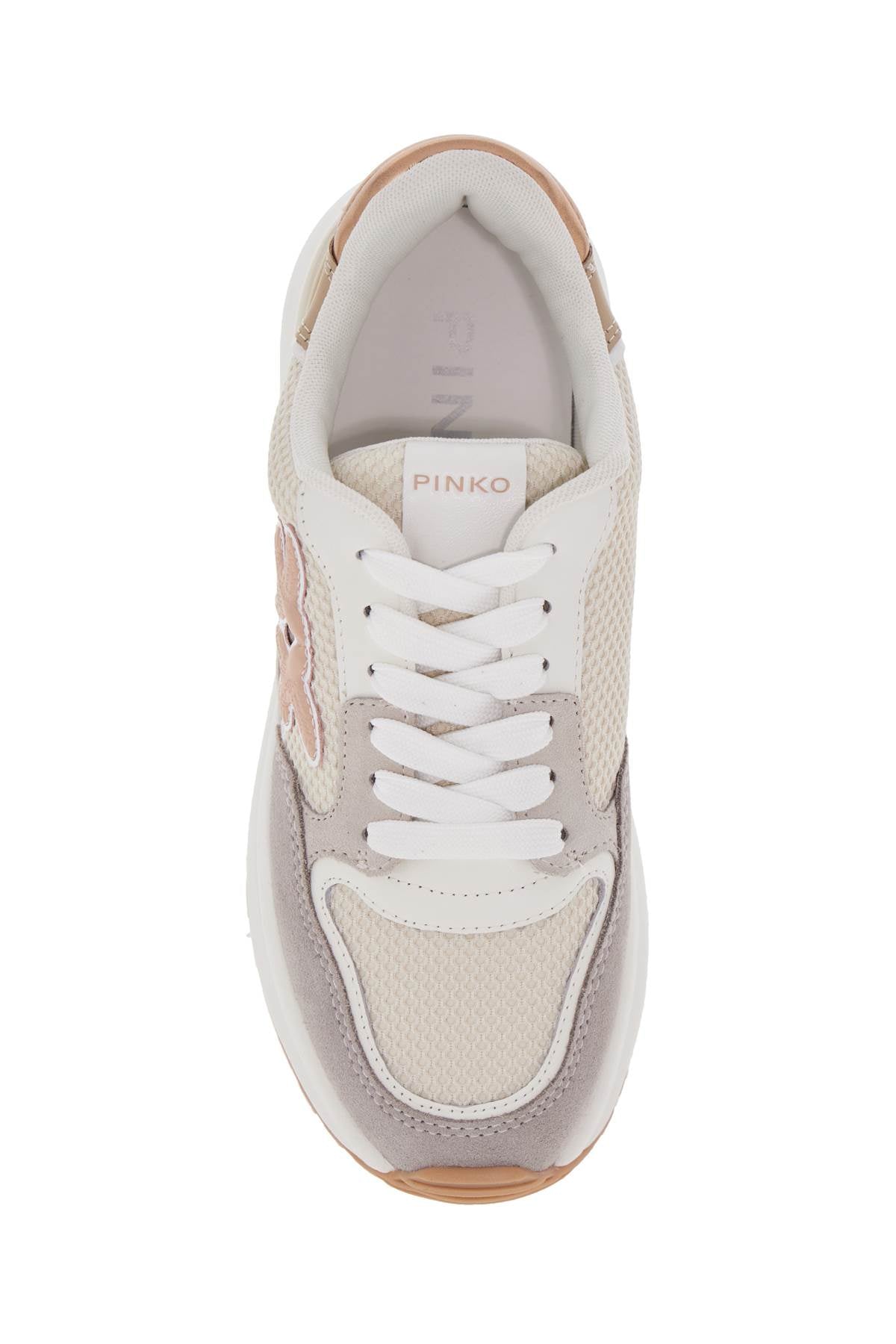 Pinko Gem 07 Leather and Suede Sneakers with Love Birds Logo image 1