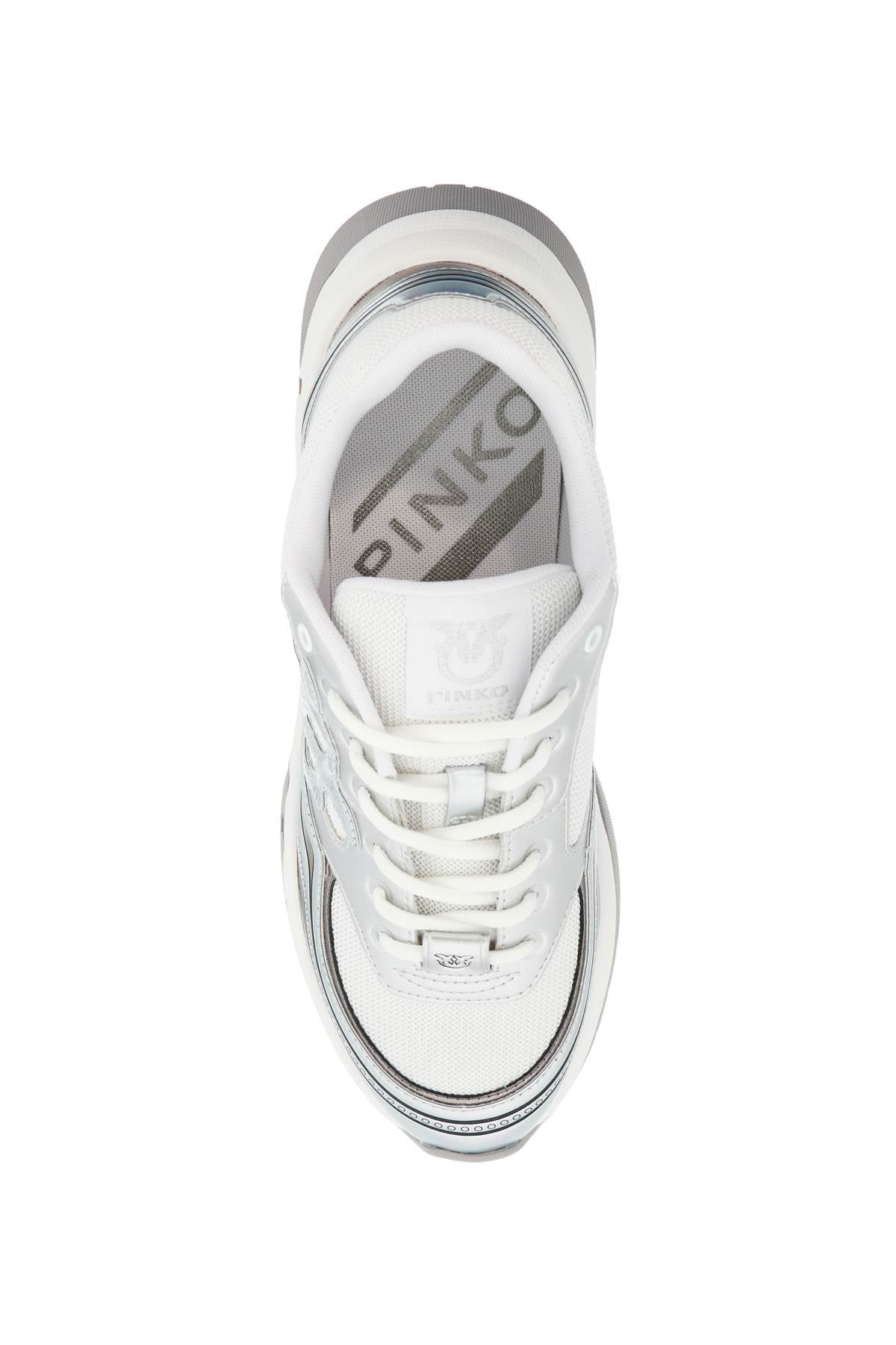 Pinko Mesh and Metallic Faux Leather Sneakers image 1