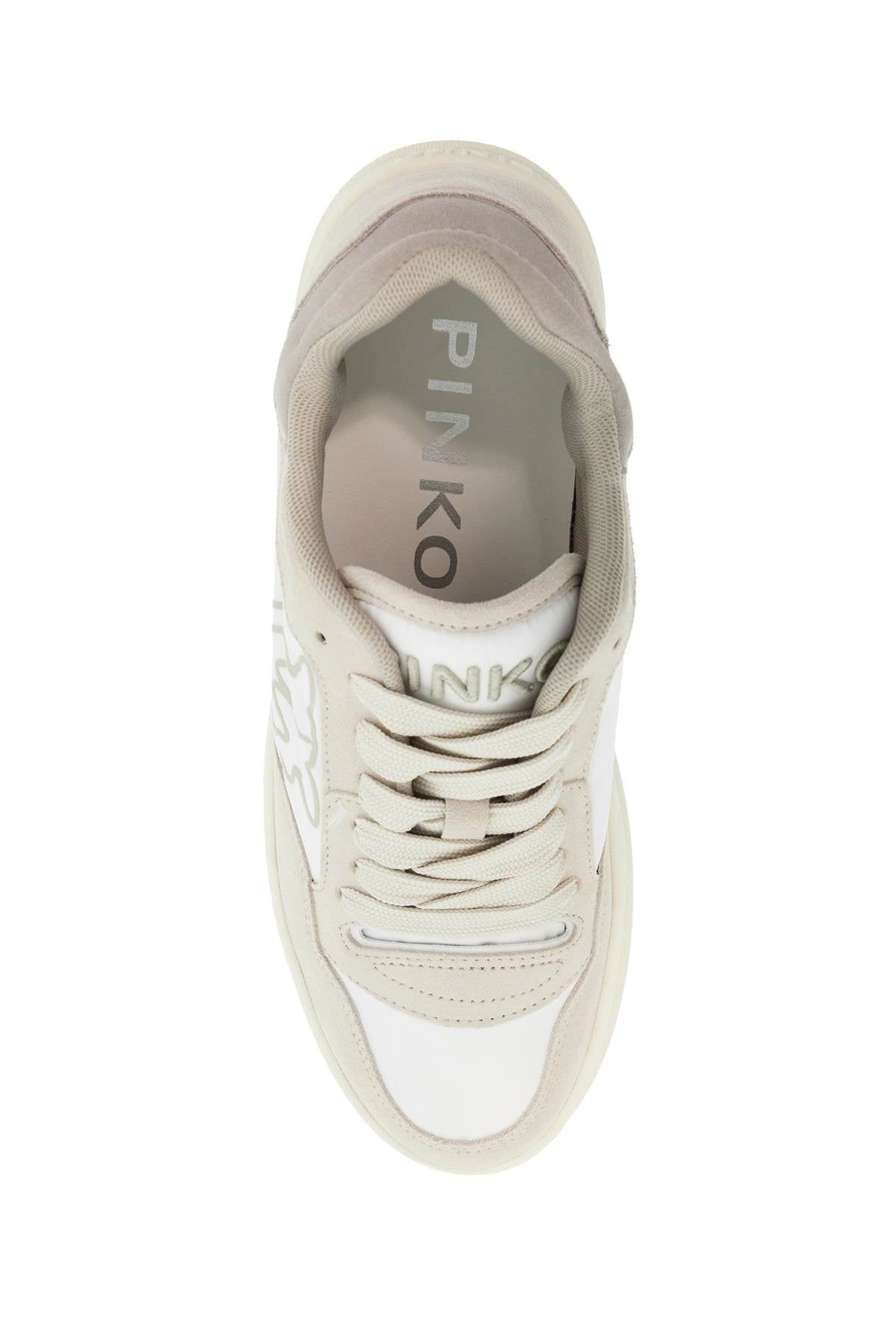 Pinko casual and elegant beige leather sneakers mandy 10 image 1