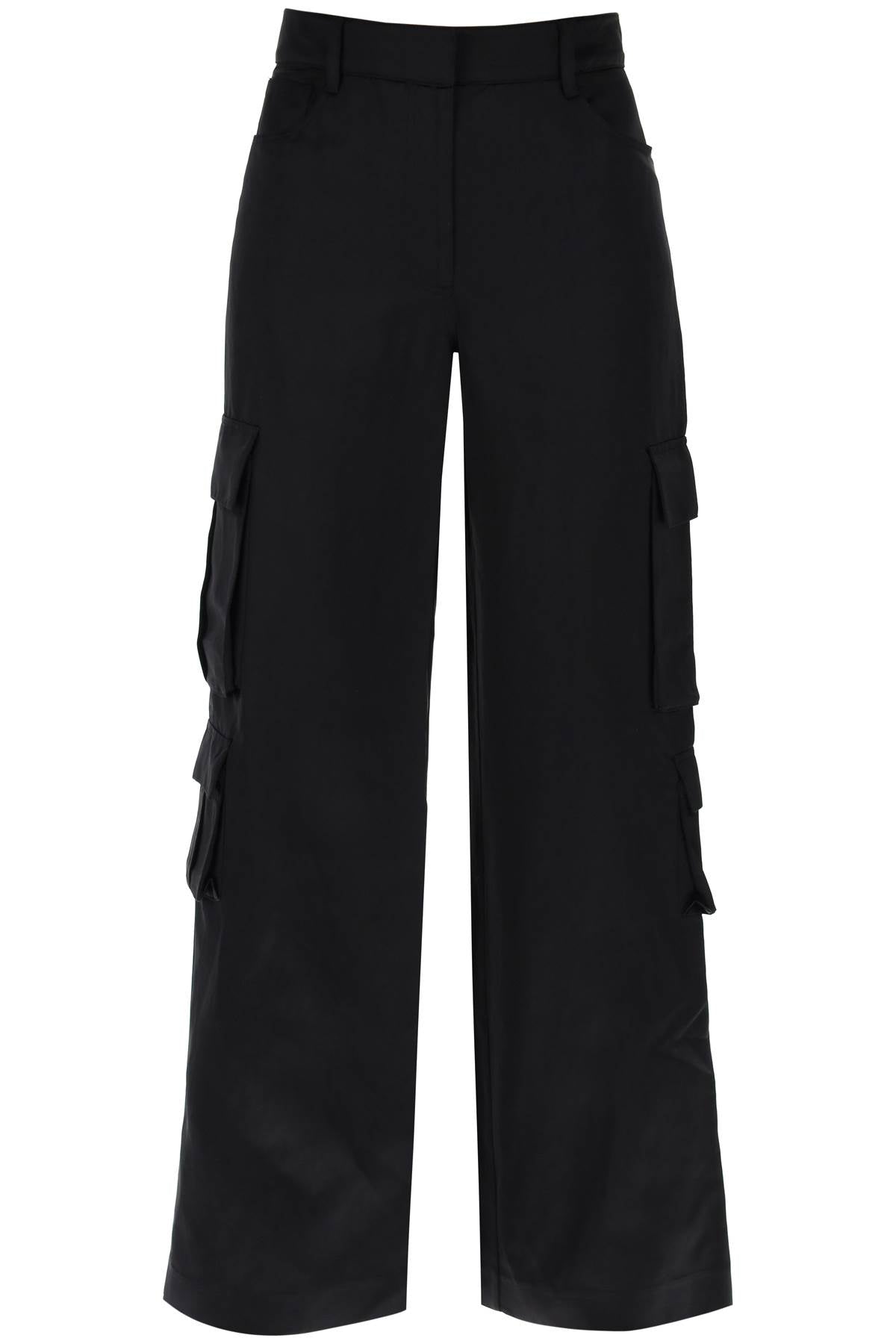 Men's Self-Portrait Satin Cargo Pants image 0