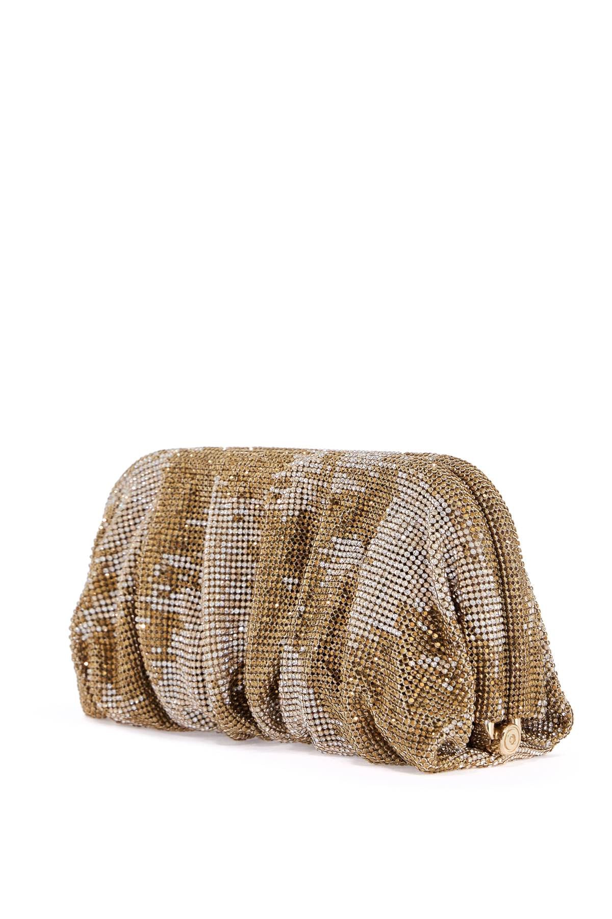 Benedetta Bruzziches large gold rhinestone net bag image 1