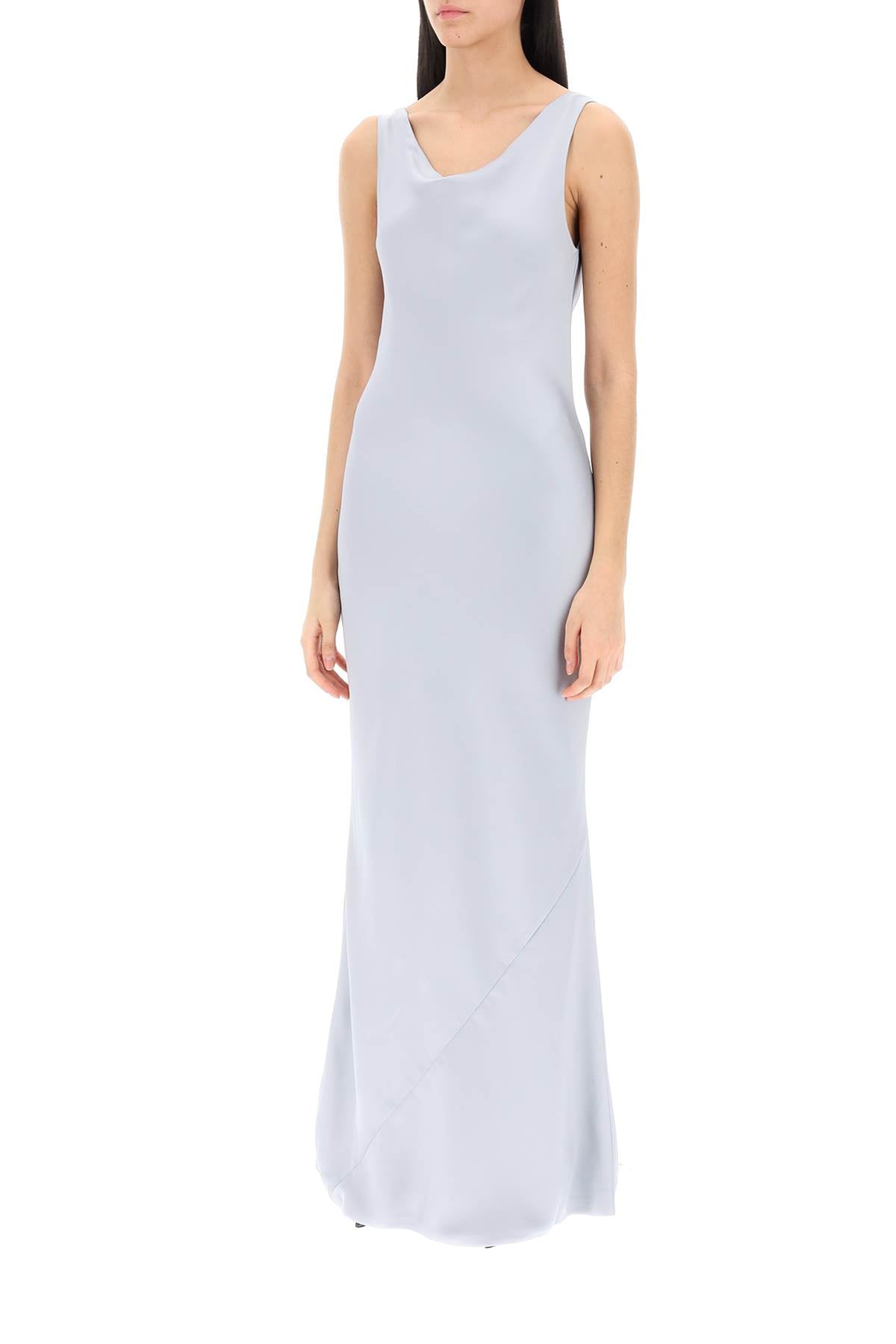 Norma Kamali drape neck satin gown image 3