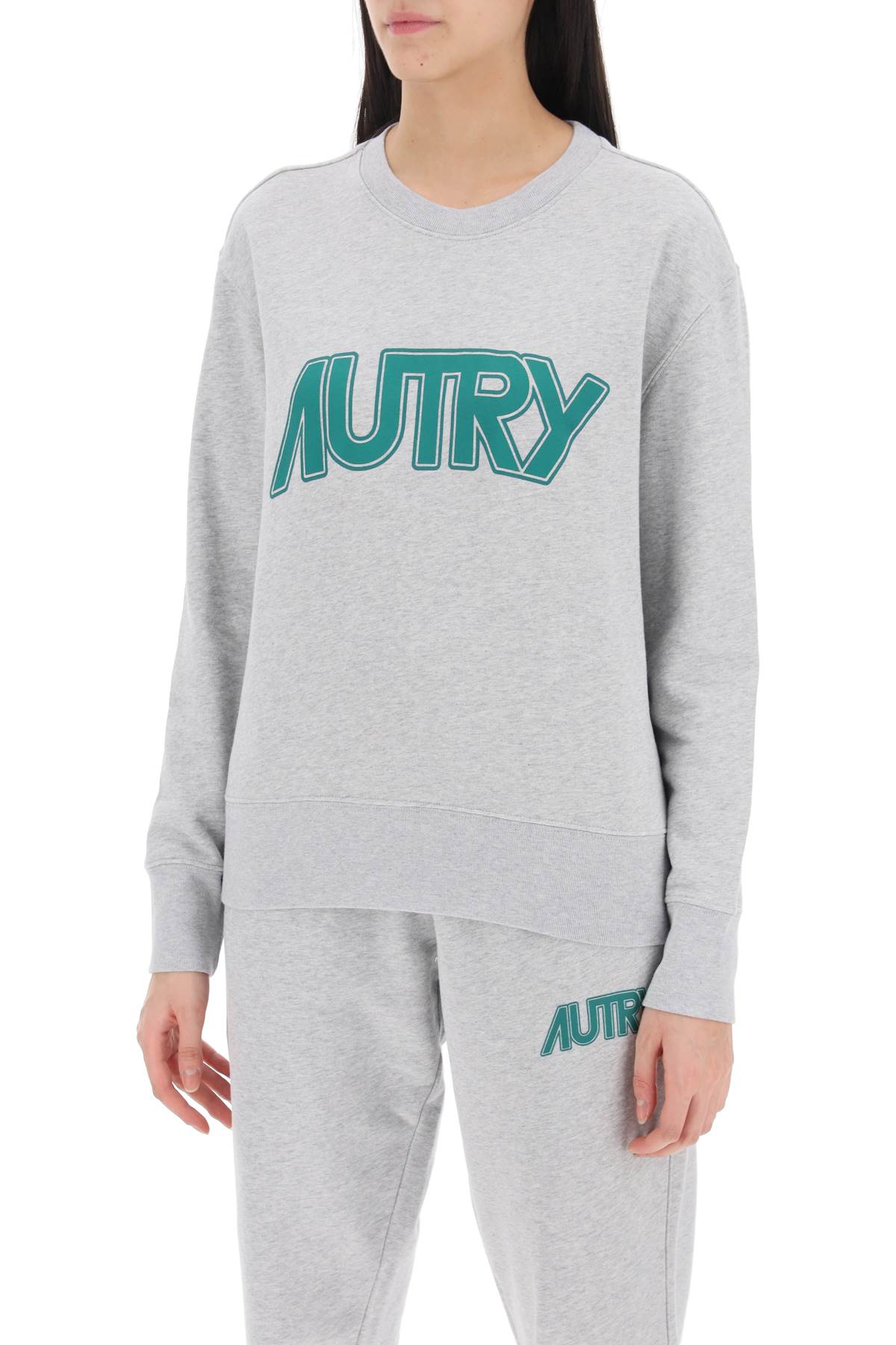 Autry Melange Cotton Sweatshirt with Maxi Logo Print image 3