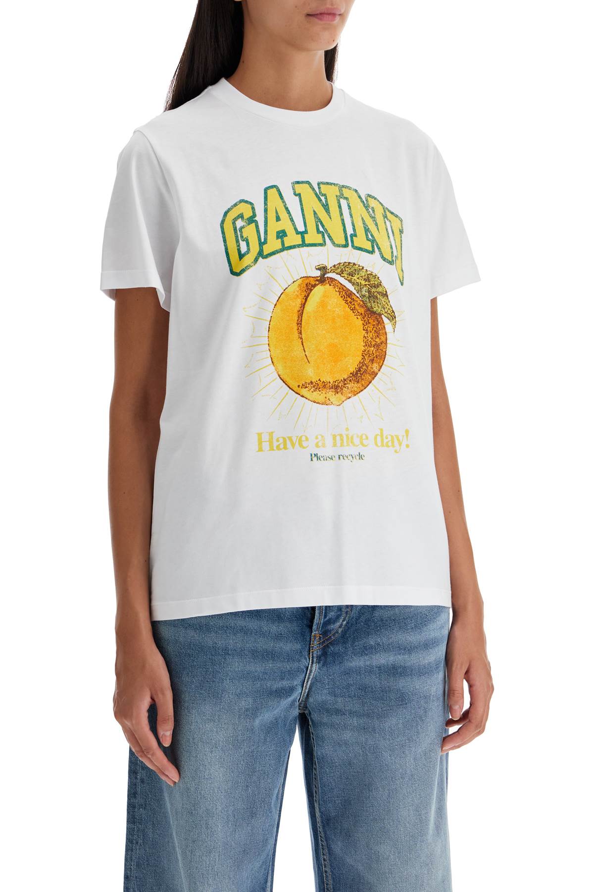 Ganni Relaxed Fit Printed T-Shirt: Organic Cotton Jersey image 1