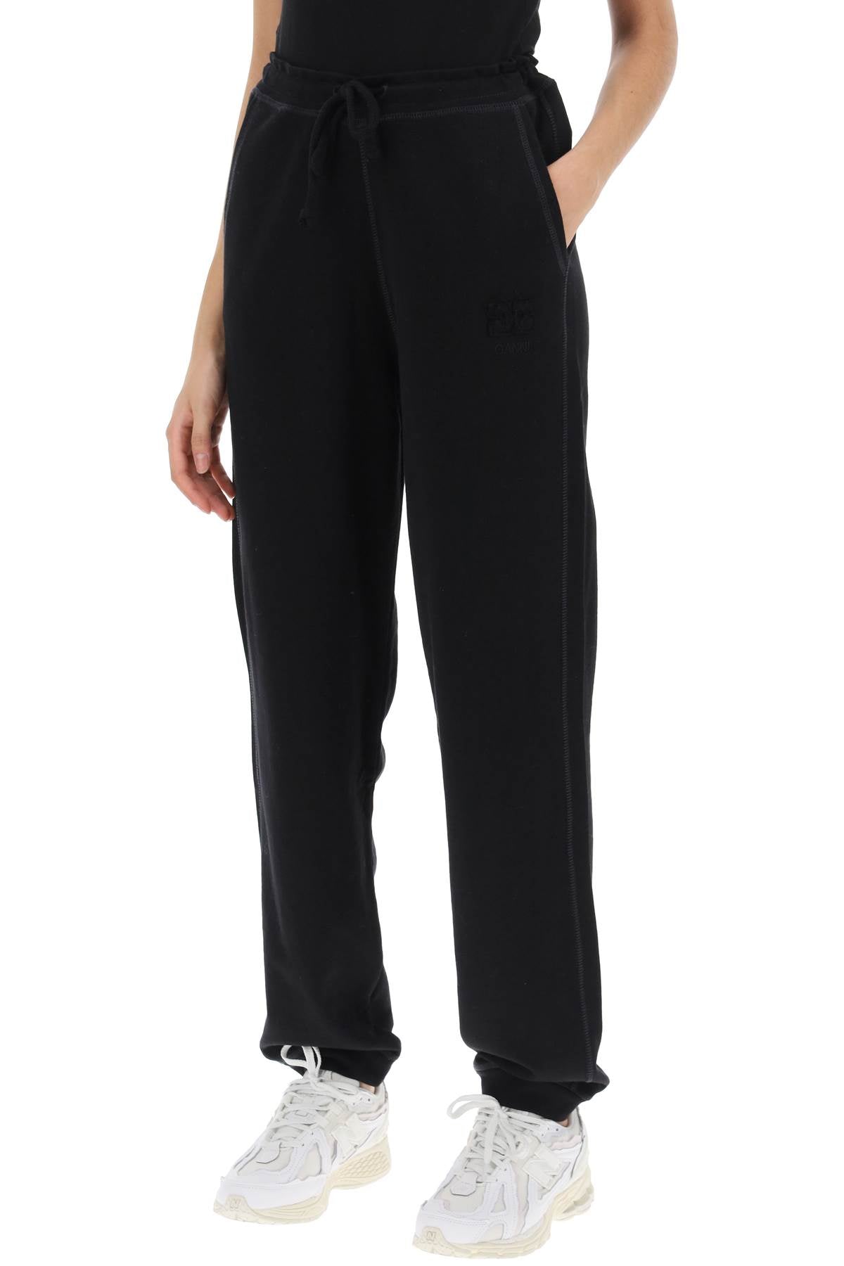 Ganni joggers in cotton french terry image 3