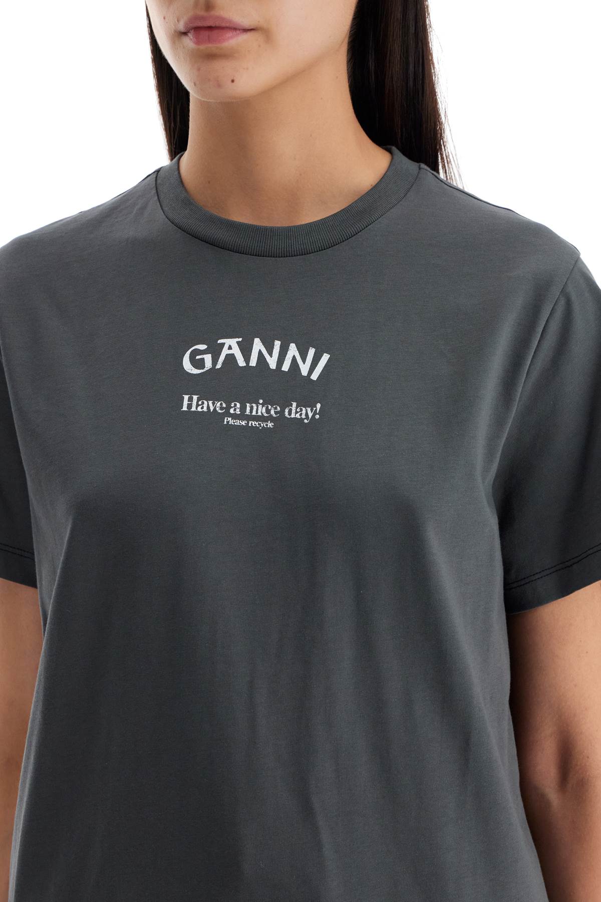 Ganni Printed Relaxed Fit T-Shirt image 3