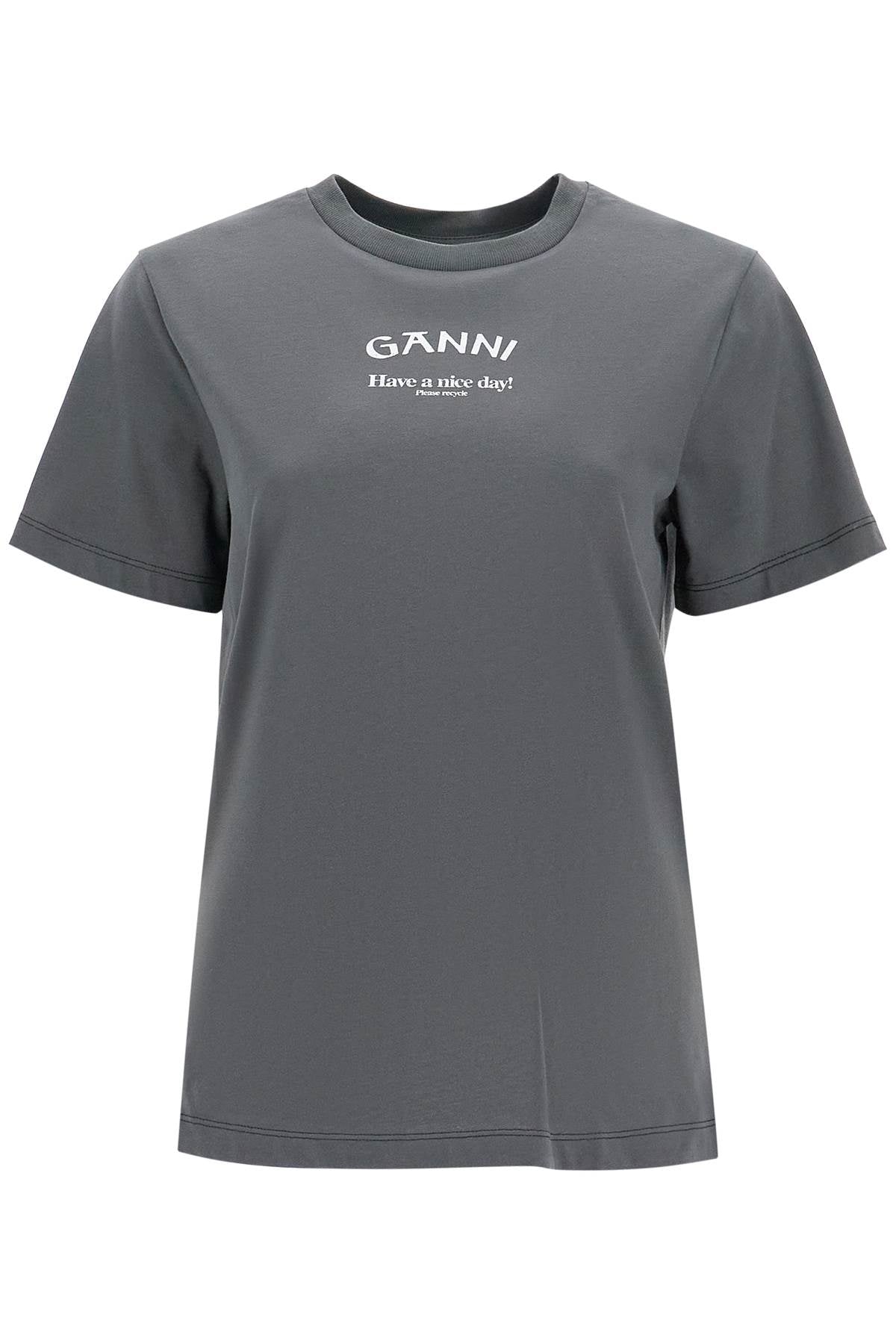 Ganni Printed Relaxed Fit T-Shirt image 0