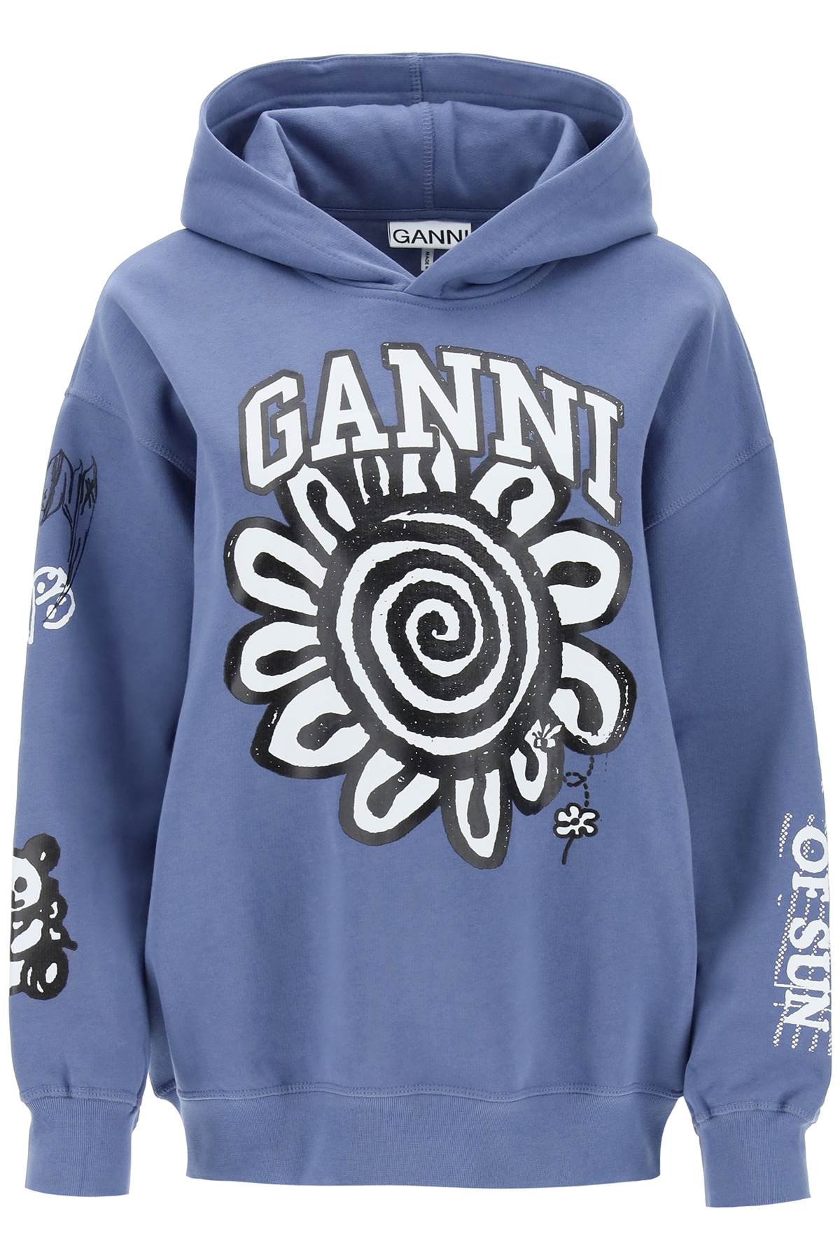 Ganni Organic Cotton Graphic Print Hoodie image 0