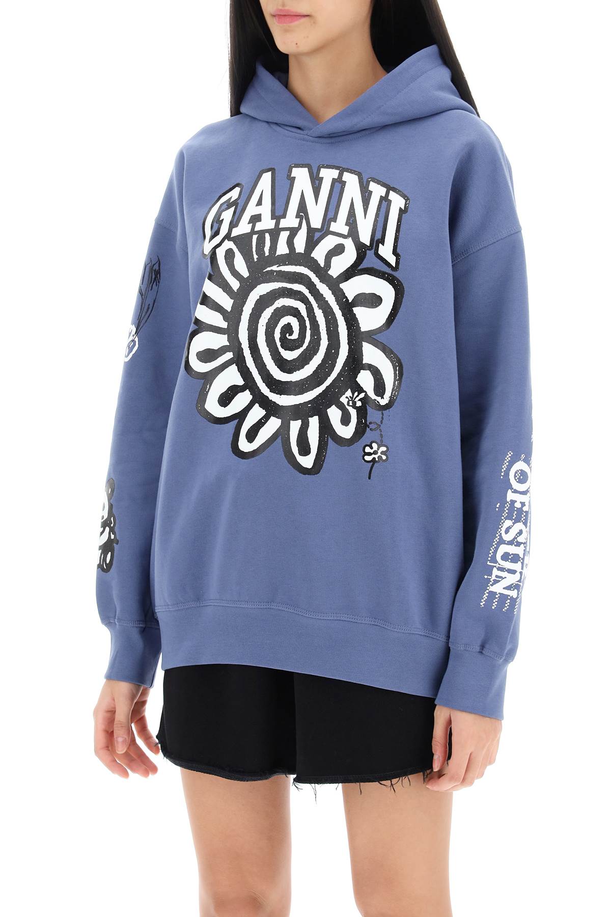 Ganni Organic Cotton Graphic Print Hoodie image 3