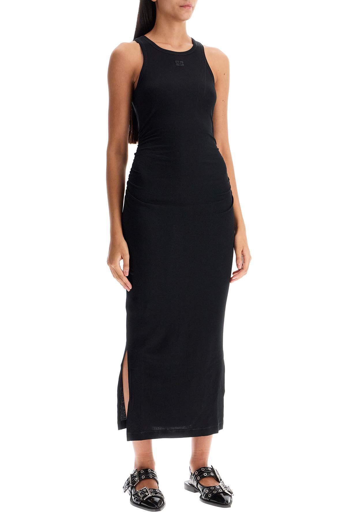 Ganni Ribbed Jersey Midi Dress with Nine image 1