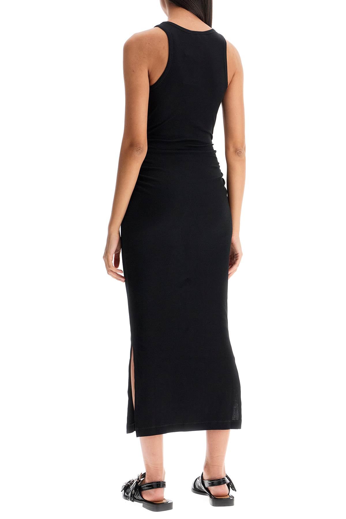 Ganni Ribbed Jersey Midi Dress with Nine image 2