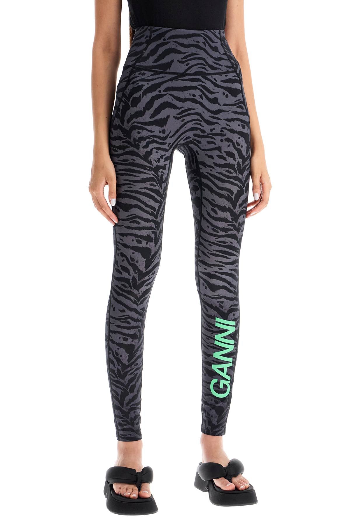 Ganni animal print sports leggings image 1