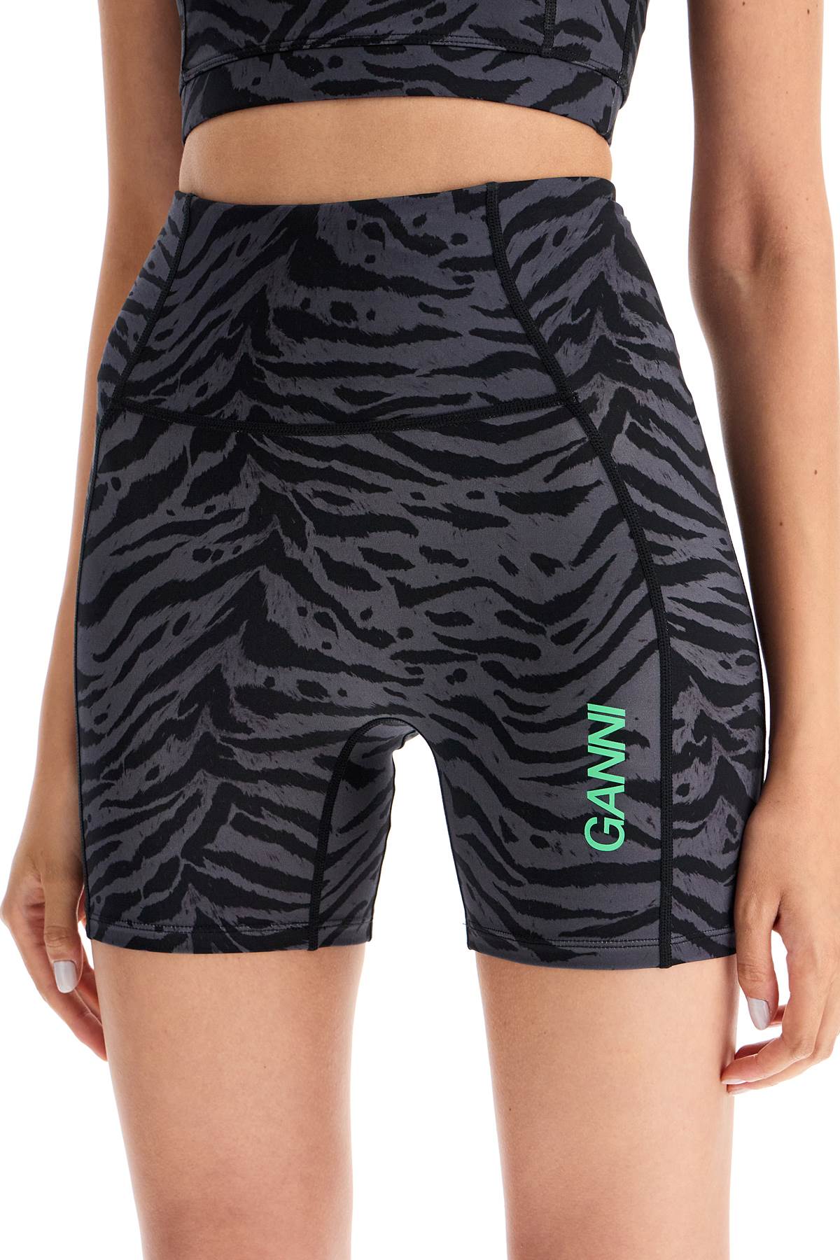 Ganni animal print sports shorts image 3