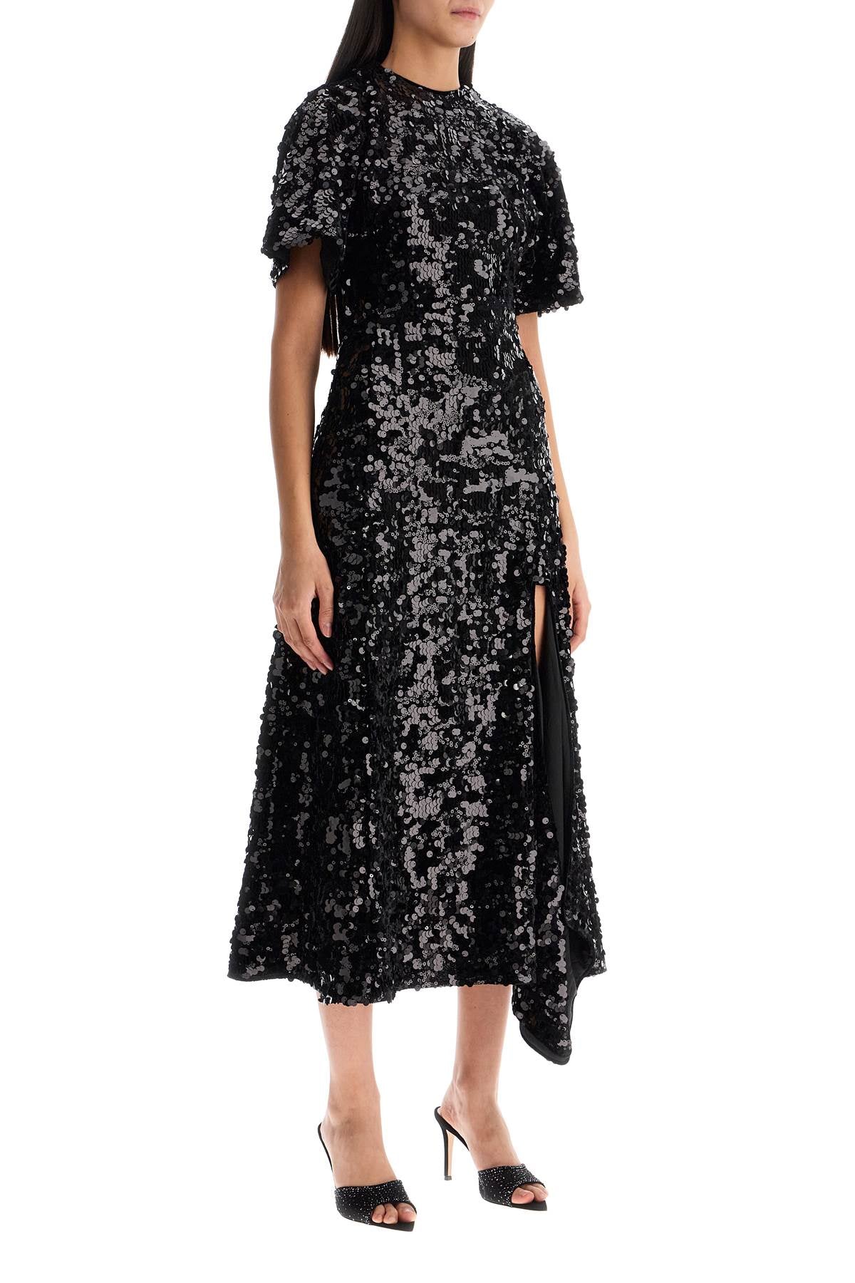 Ganni midi velvet and sequin dress image 1