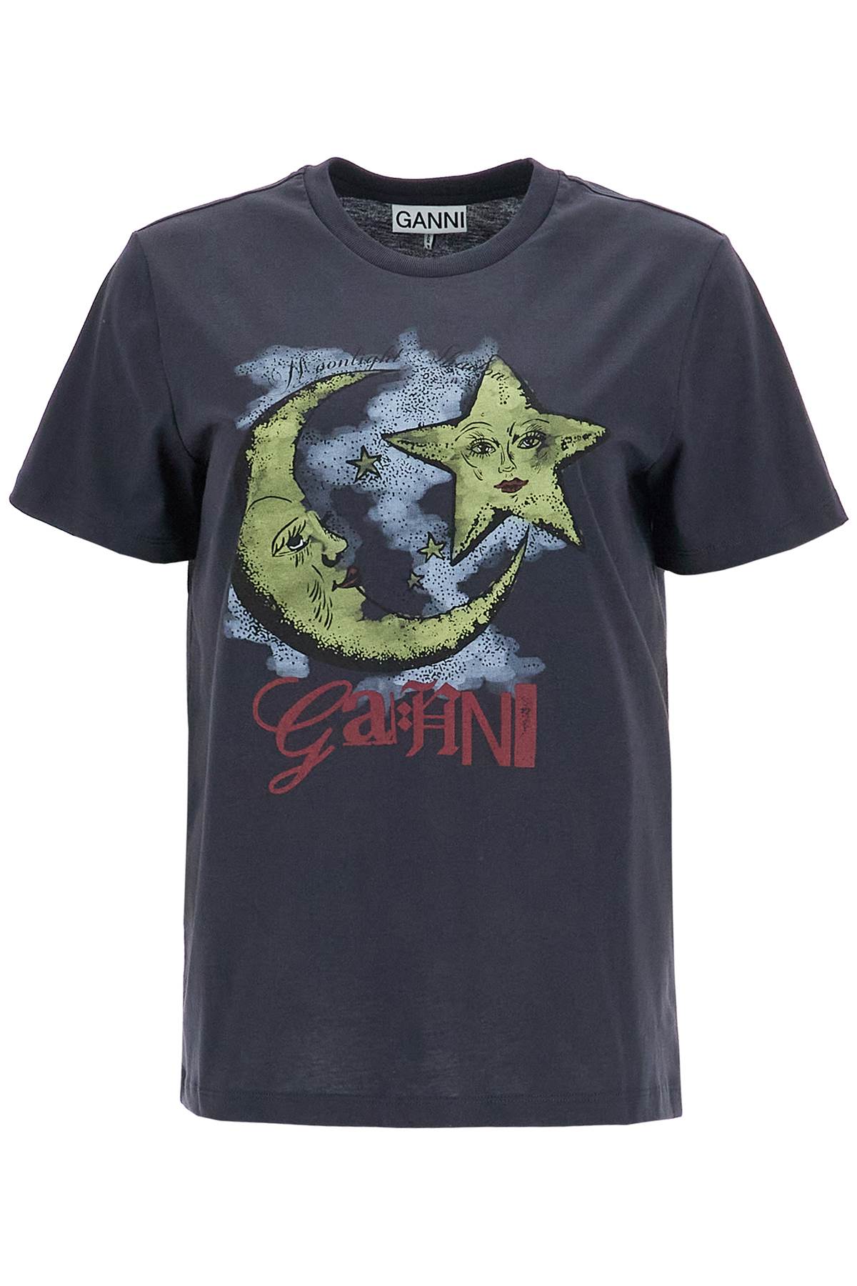 Ganni Moonlight Print Organic Cotton T-Shirt image 0