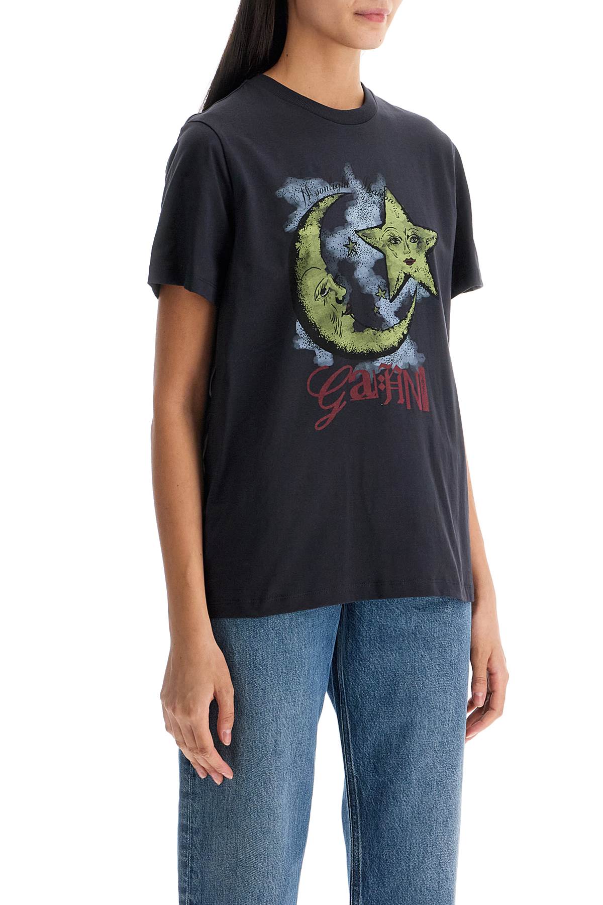 Ganni Moonlight Print Organic Cotton T-Shirt image 1