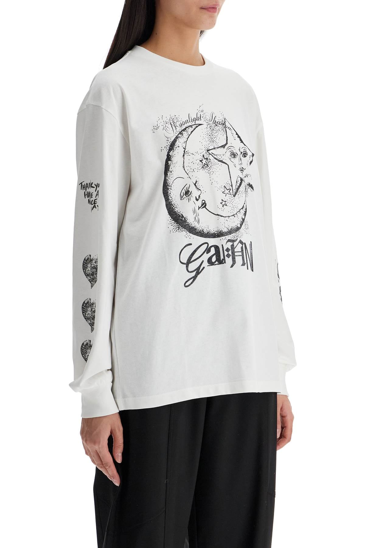 Ganni Long-Sleeve Graphic Tee - Organic Cotton image 1