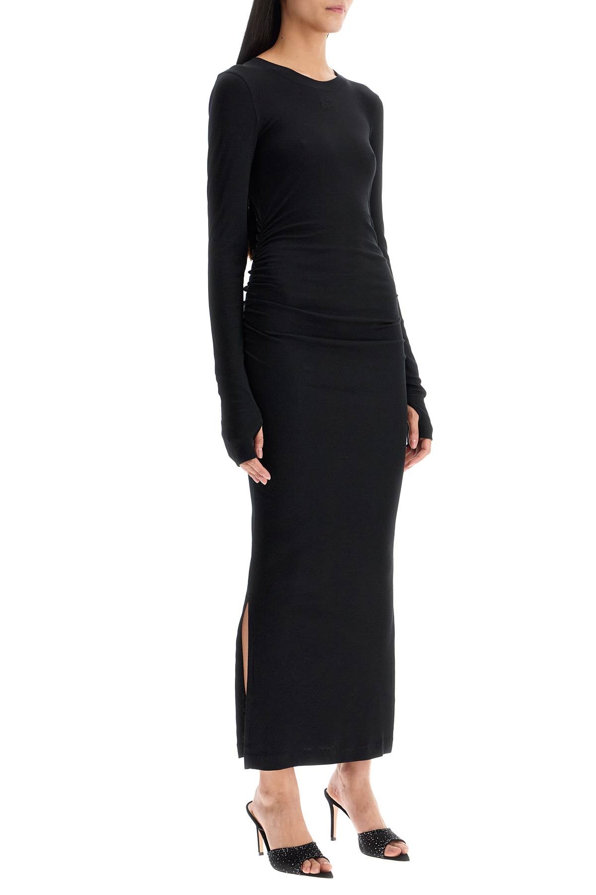 Ganni Long Ribbed Jersey Dress image 1