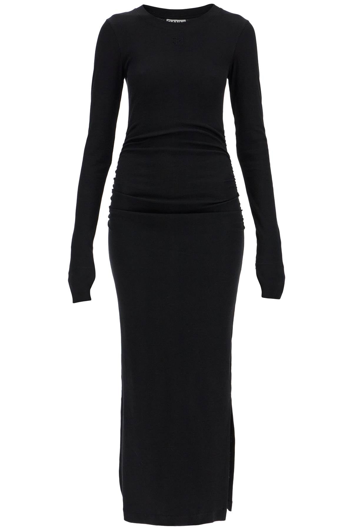 Ganni Long Ribbed Jersey Dress image 0